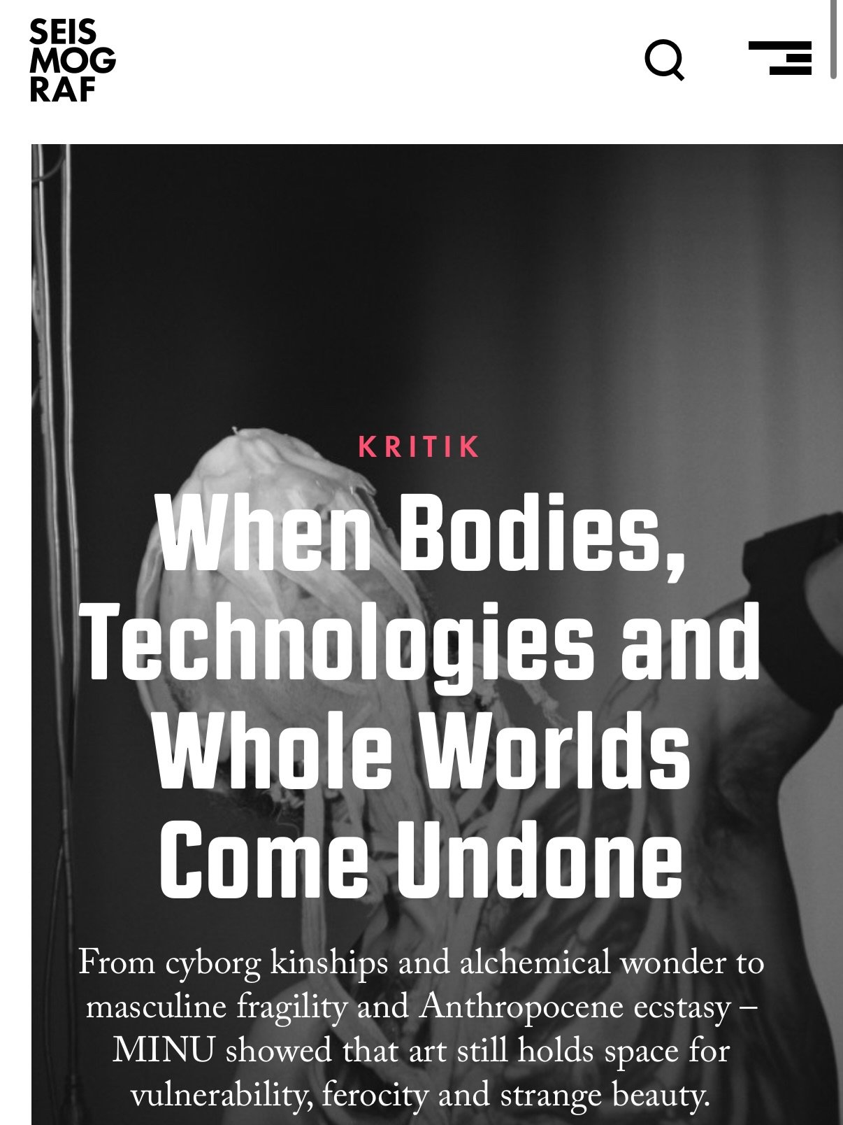 Thank you @seismografmag &amp; @maconabholt for this beautiful review of For Jen Torrence at Copenhagen&rsquo;s @minu_festival! 

I feel so lucky to be able to have been able to make this piece with mastermind @jetorrence &amp; incredible analog film