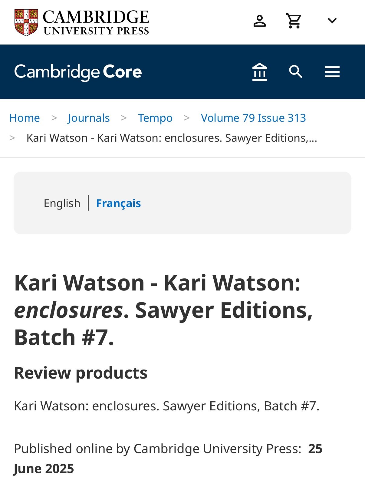 Thank you @ihlaramcindoe for writing such a vivid and thoughtful review for enclosures for this month&rsquo;s publication of Tempo @cambridgeuniversitypress! 

It&rsquo;s rare to read writing about your own work that resonates so deeply with the core