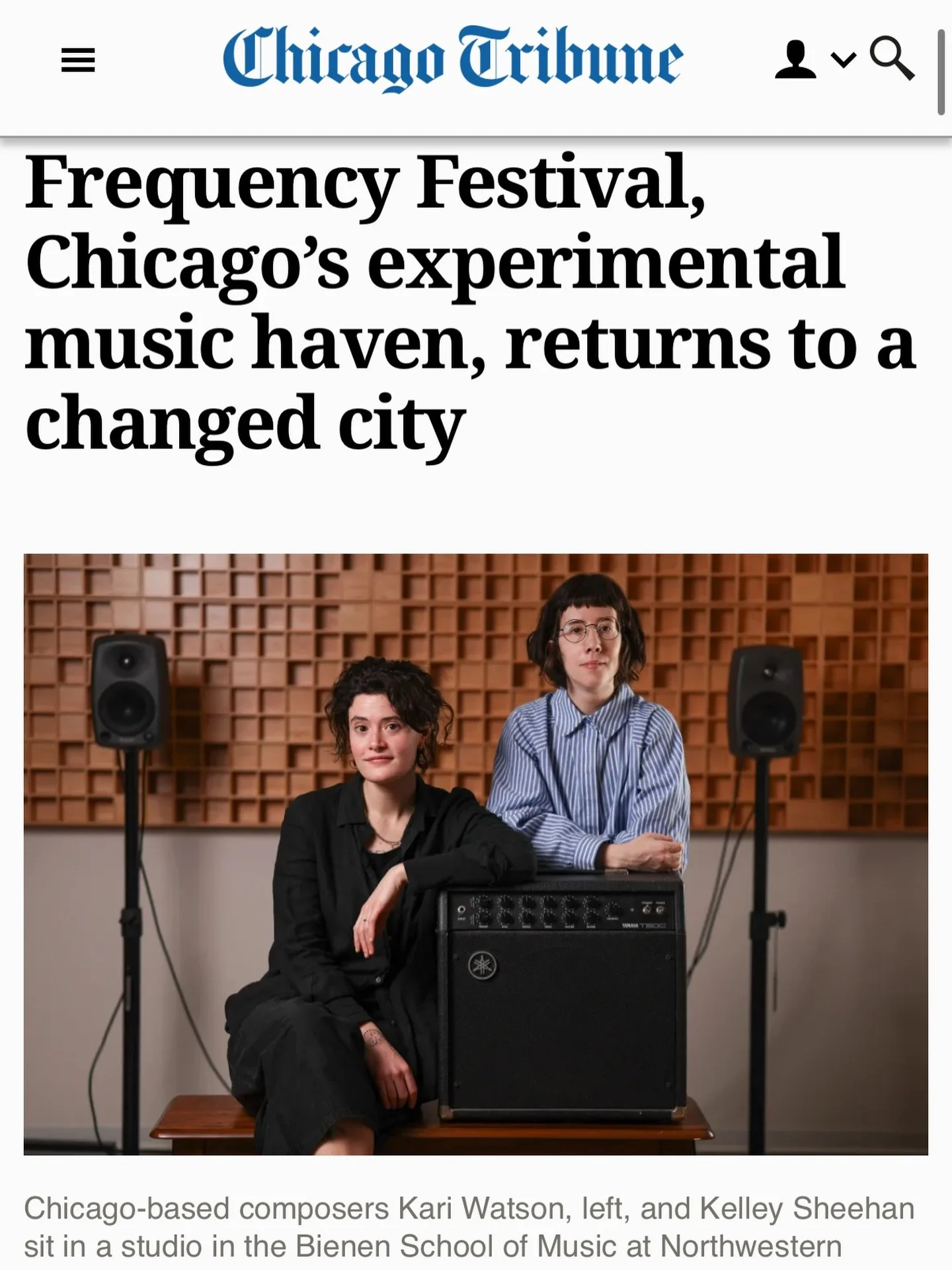 So excited to be featured with @kllyshhn in Hannah Edgar&rsquo;s write up for the @chicagotribune previewing this years @frequency_festival_chicago_ ⭐️ full article link in bio!

Our concert with @jetorrence kicks off the festival on a program with @