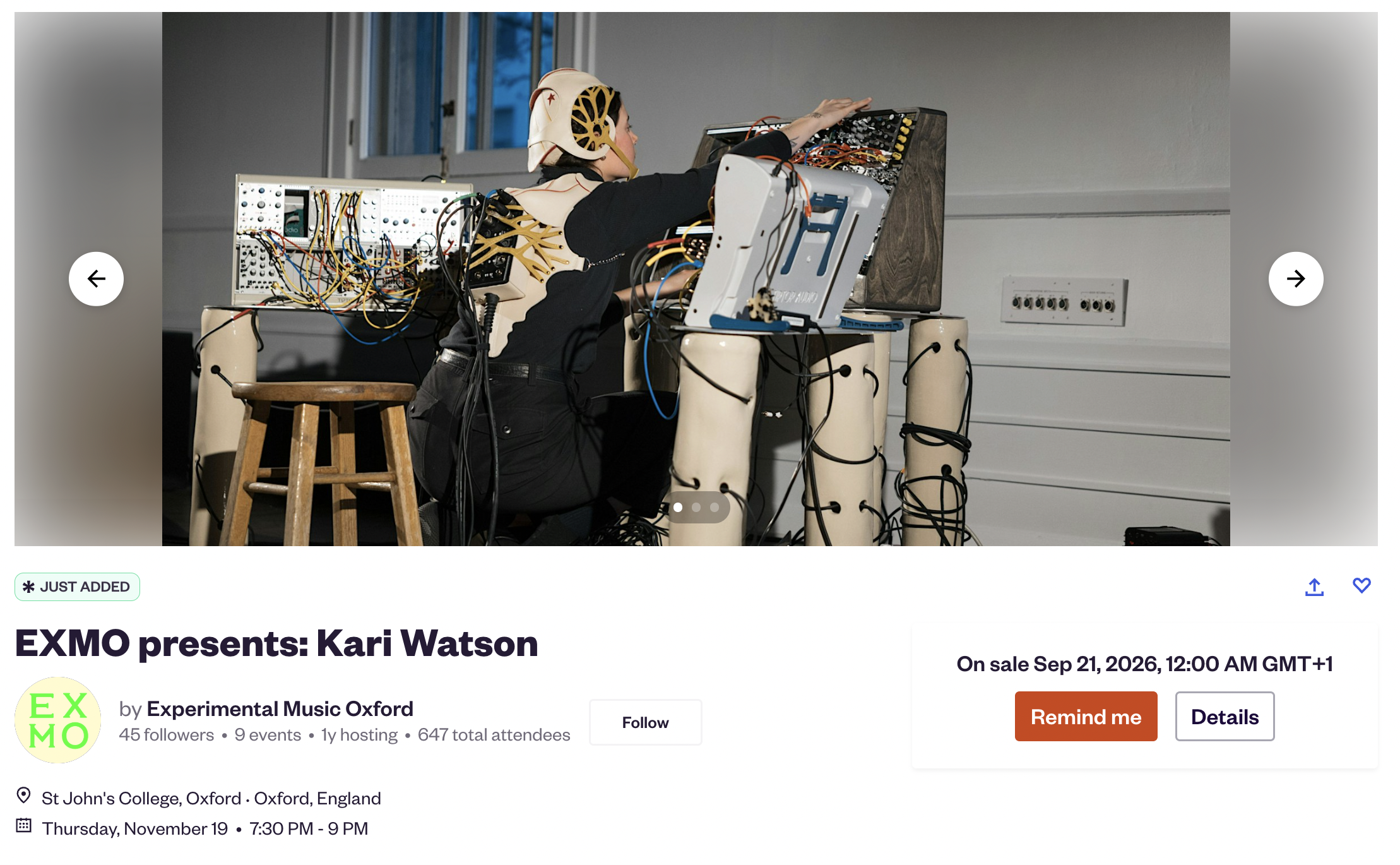 Experimental Music Oxford Presents Fuse by Kari Watson