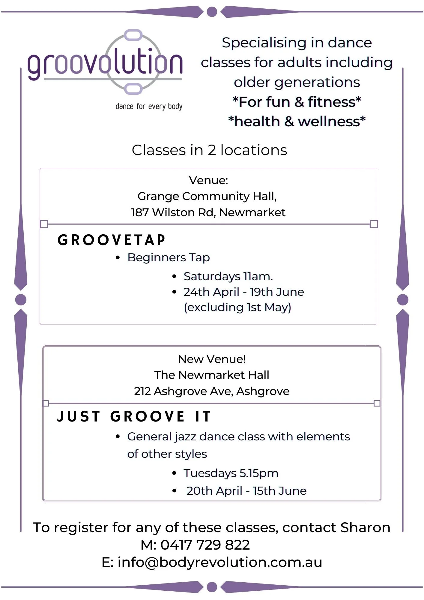Groovolution Term 2 classes