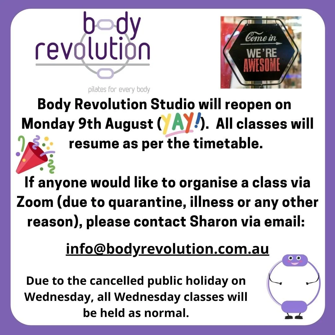 We're back after Lockdown!  Classes resume as normal from Monday 9/8/21