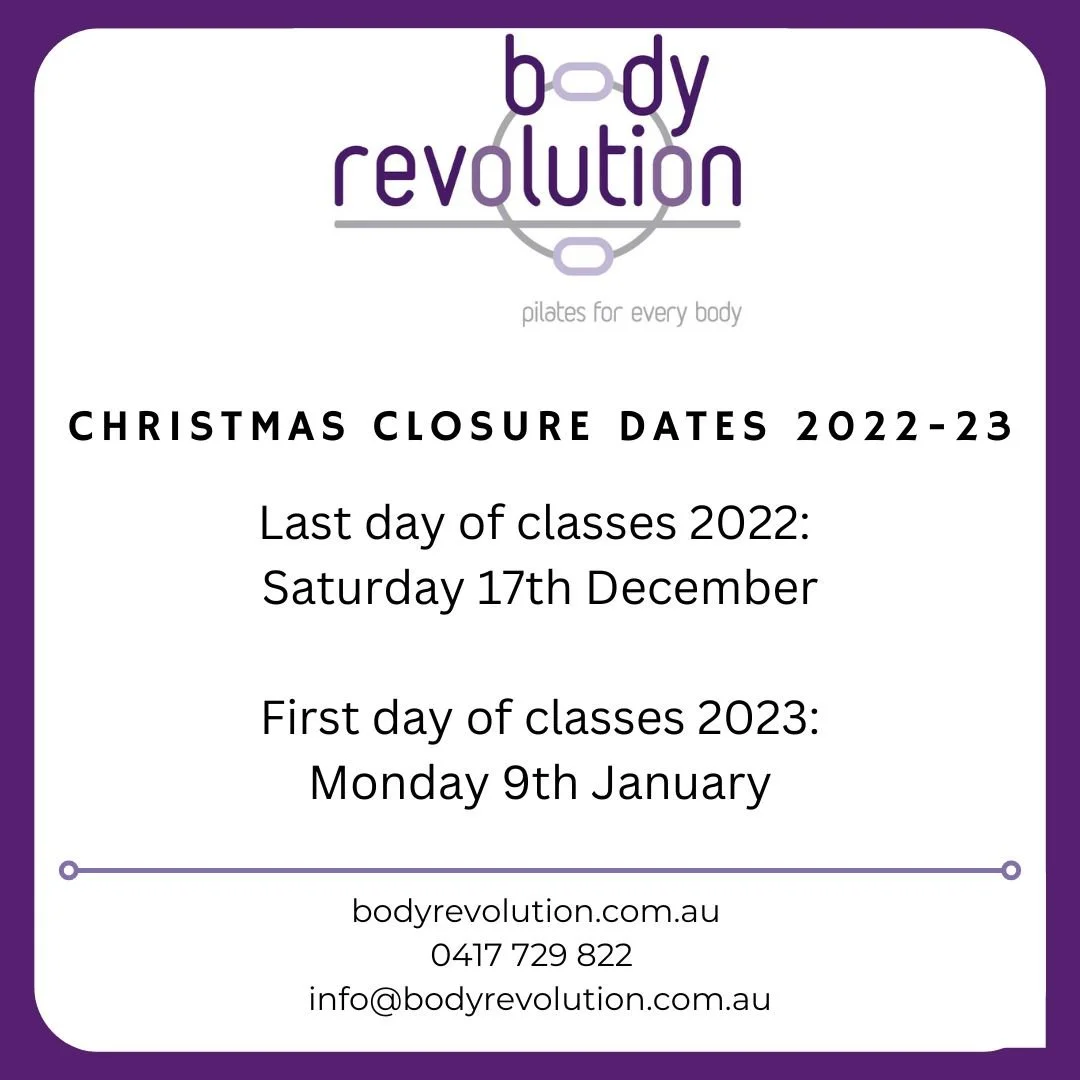Christmas close dates for the studio