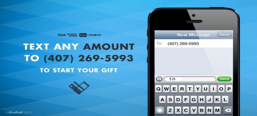 Did you know that you can text to give? Just text the amount to our church's assigned phone number. Give it a try today.