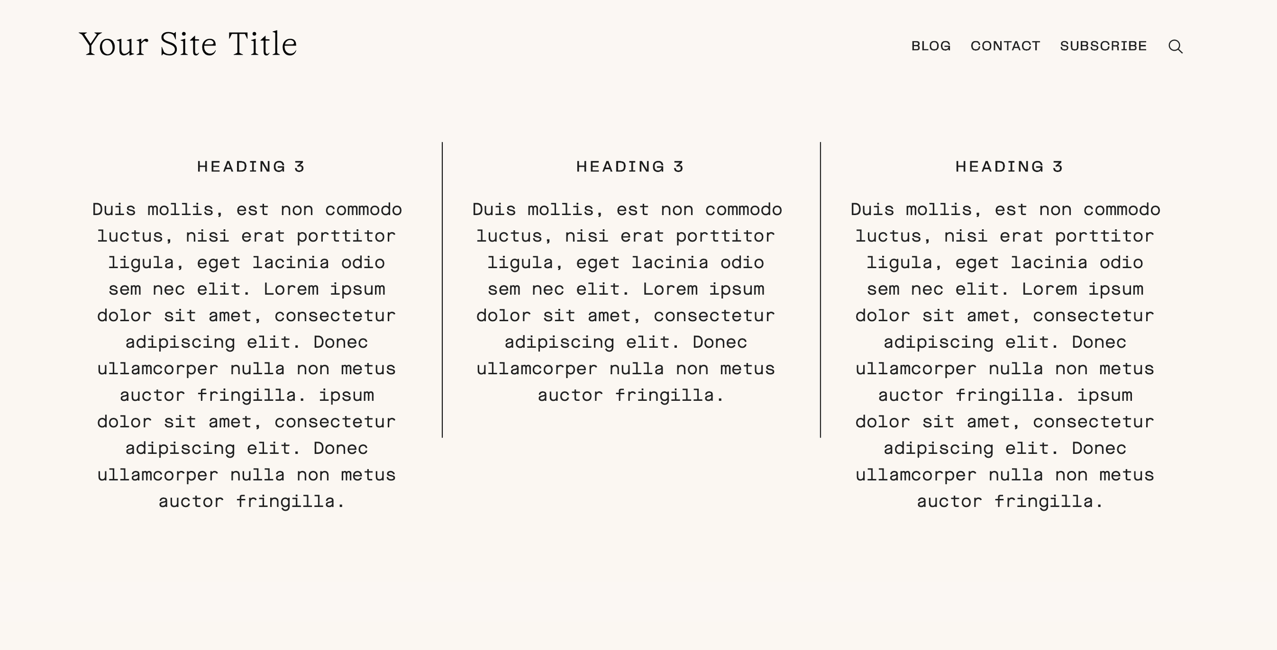 Grid Columns with Line Dividers