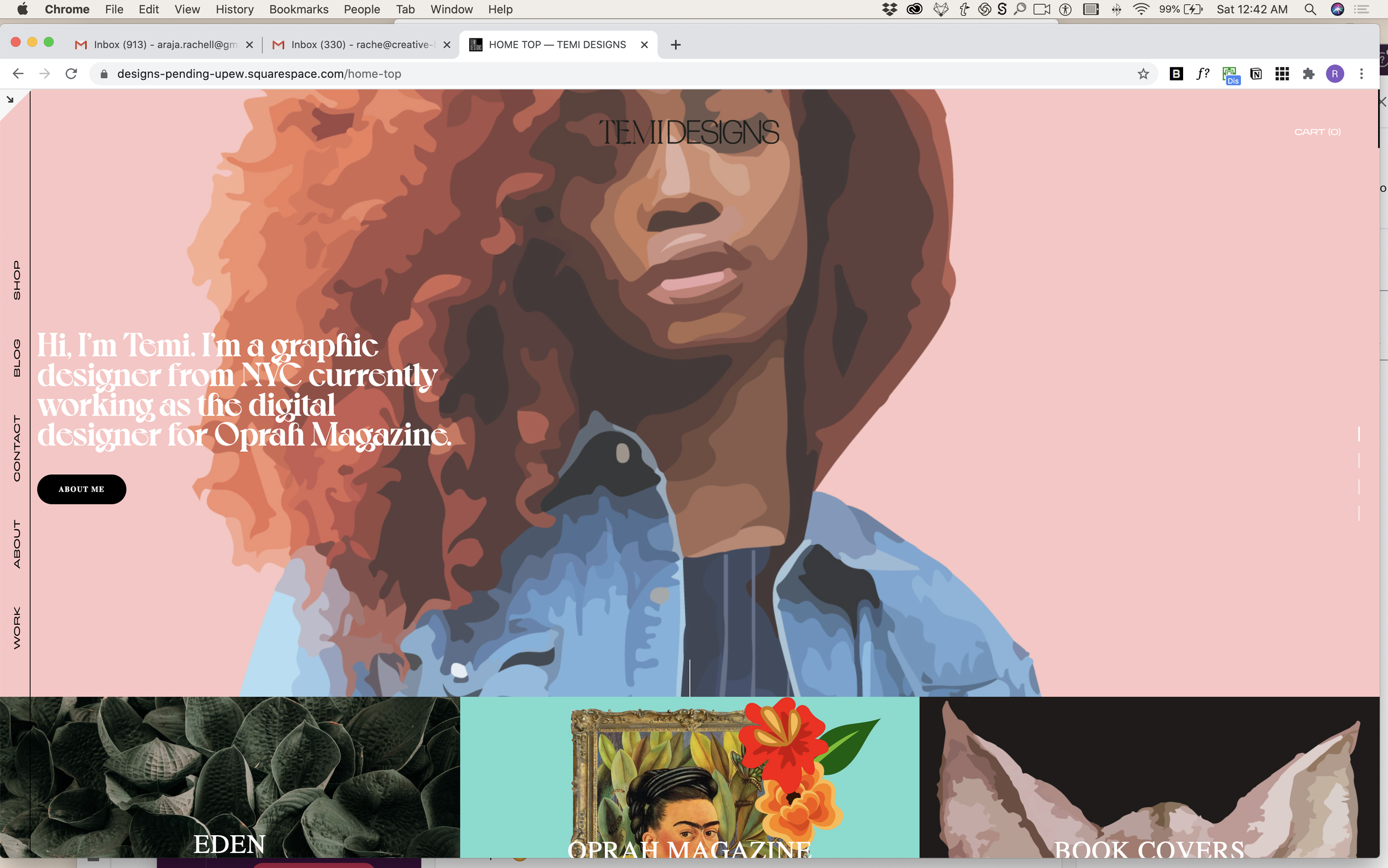Vertical Rotated Header Navigation