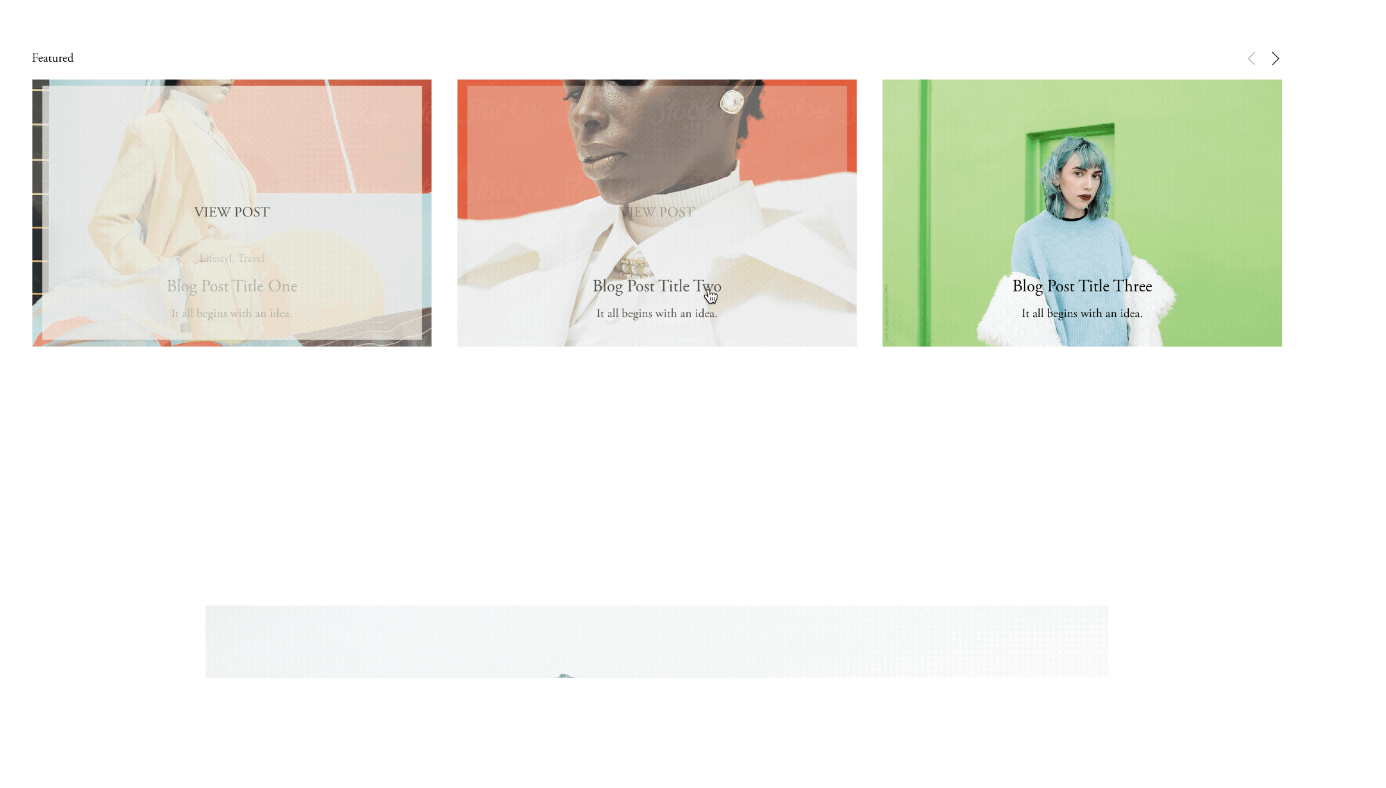 Grid Summary Block Hover Overlay