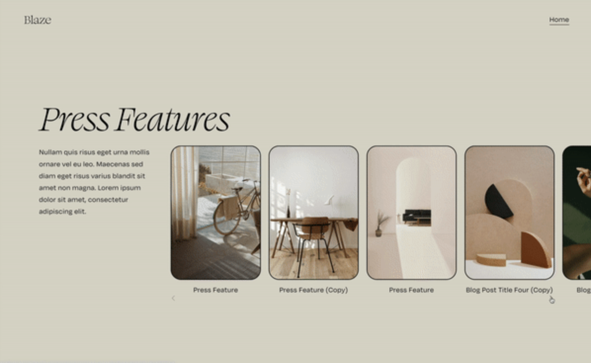Stylish Carousel Summary Block — Squarestylist