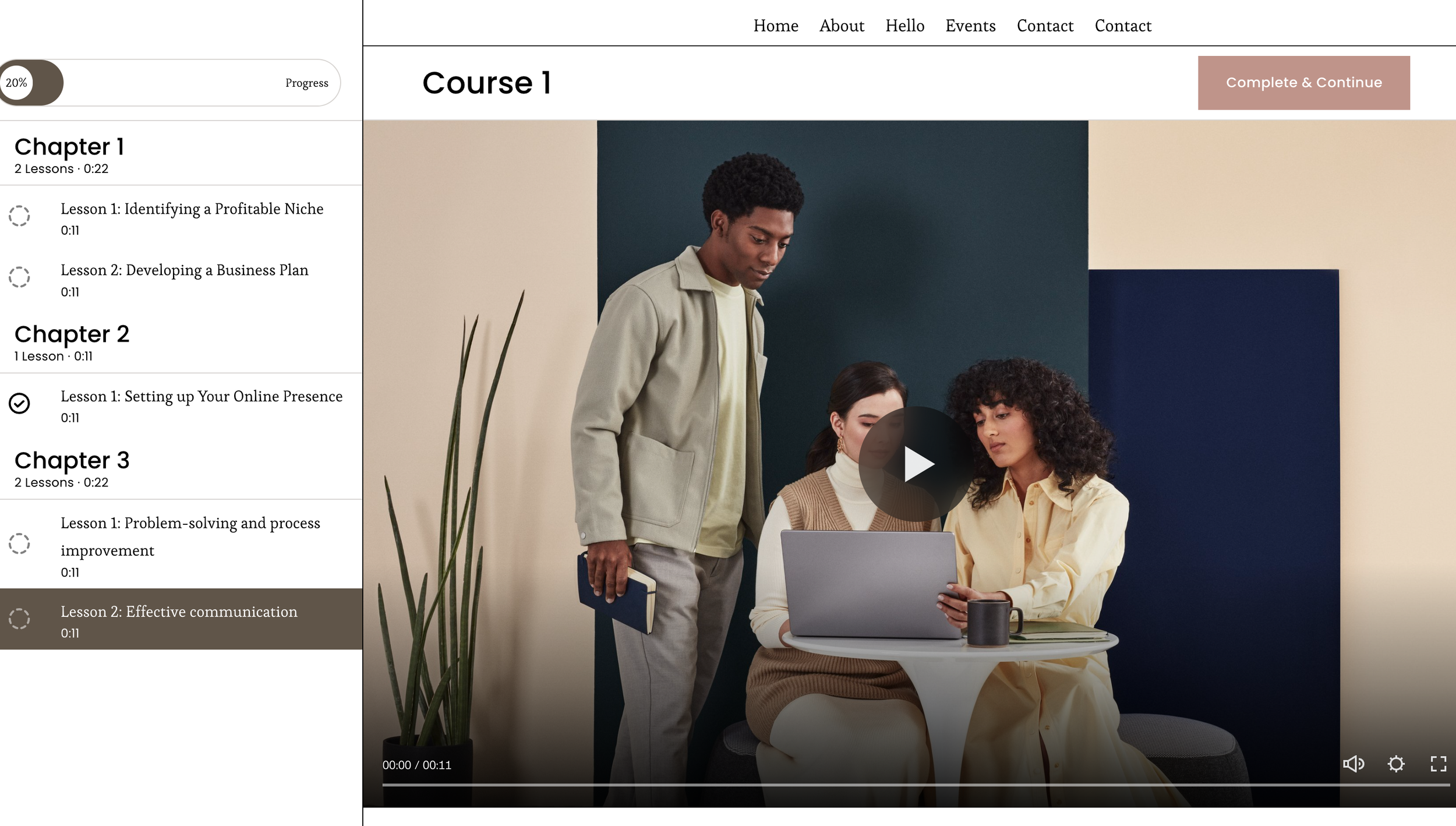 Fixed Side Navigation for Courses