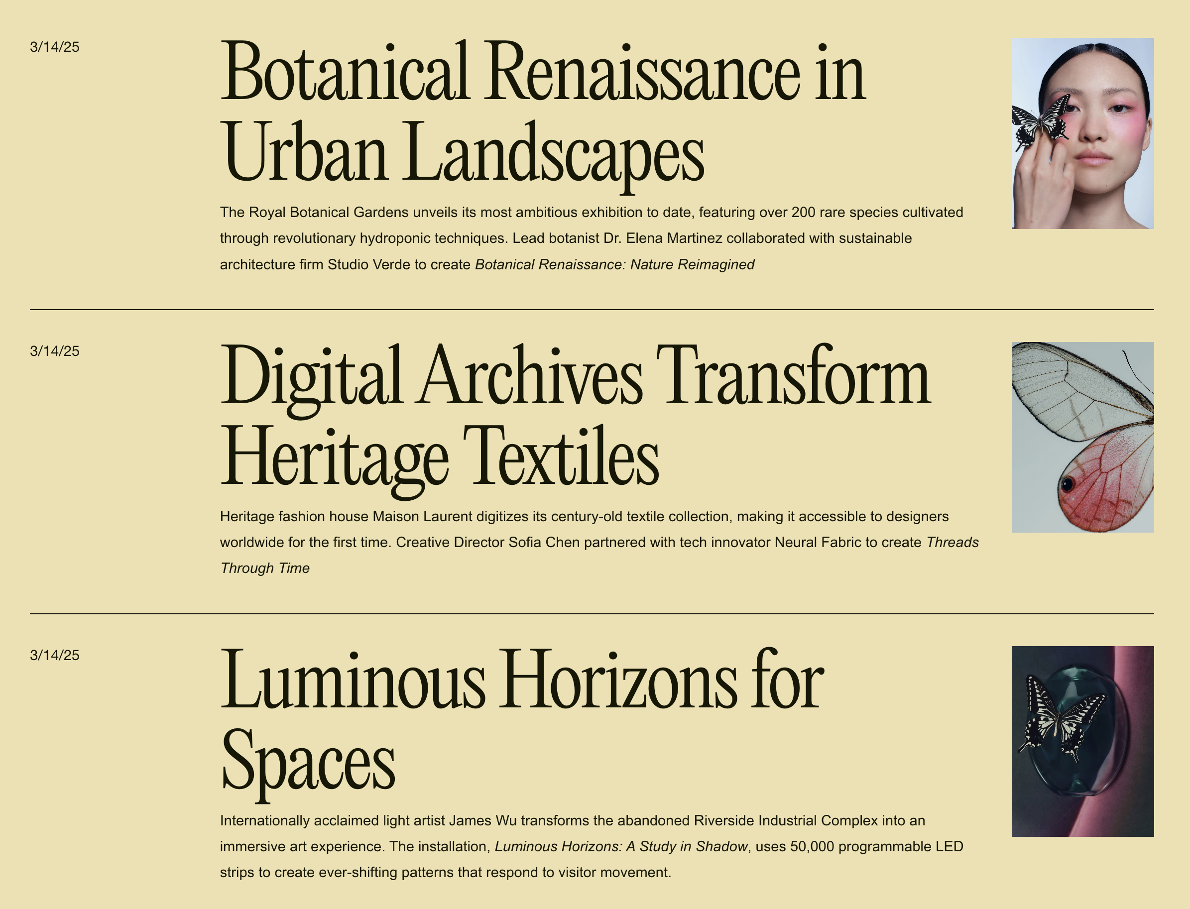 Editorial Blog Stacked List Layout