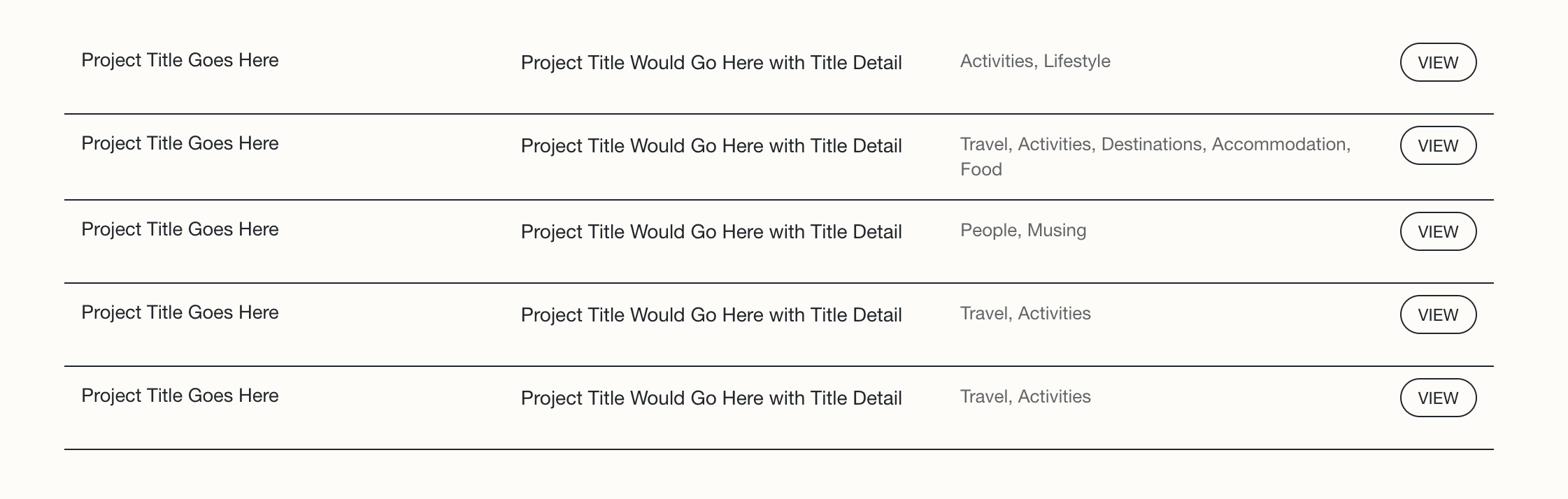 Summary Block Multi-Column Text Layout