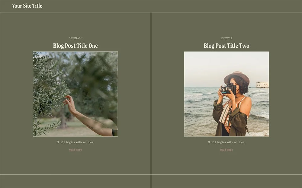 Blog Grid with Borders and Custom Backgrounds