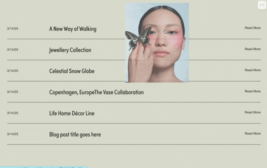 Blog List with Cursor-Following Images