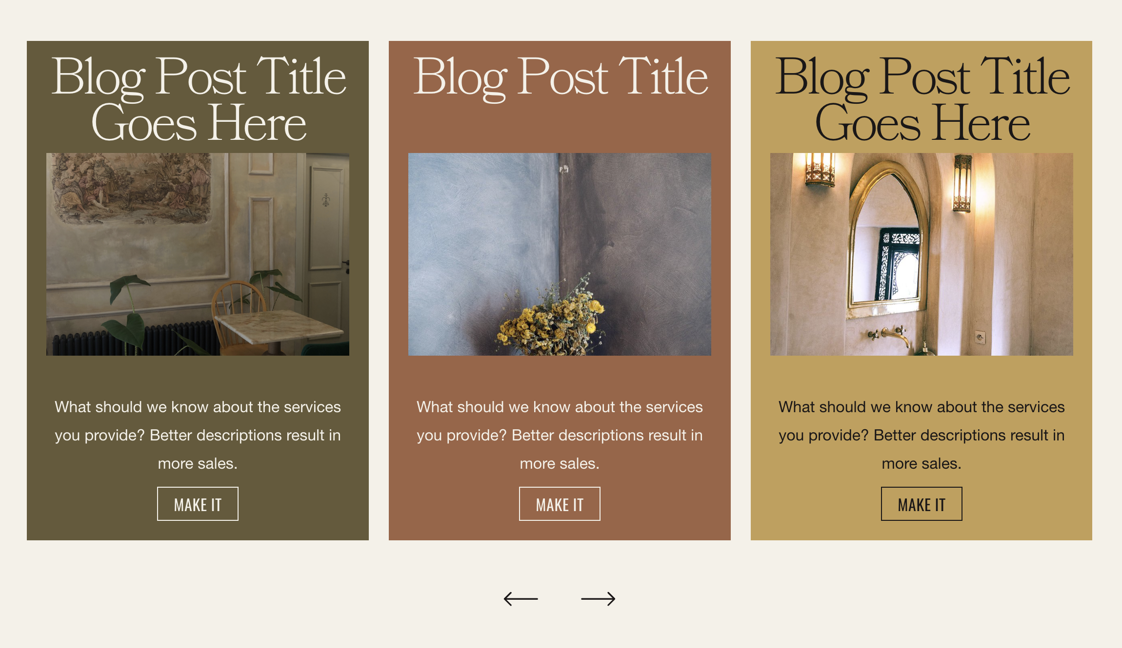 Polaroid Style Carousel Cards