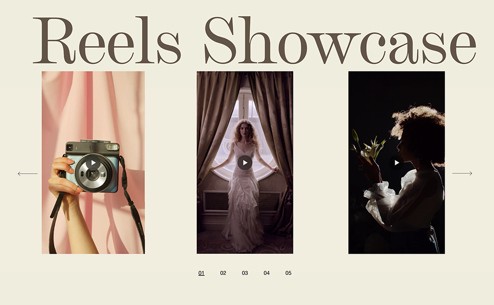 Video Carousel with Numbered Pagination