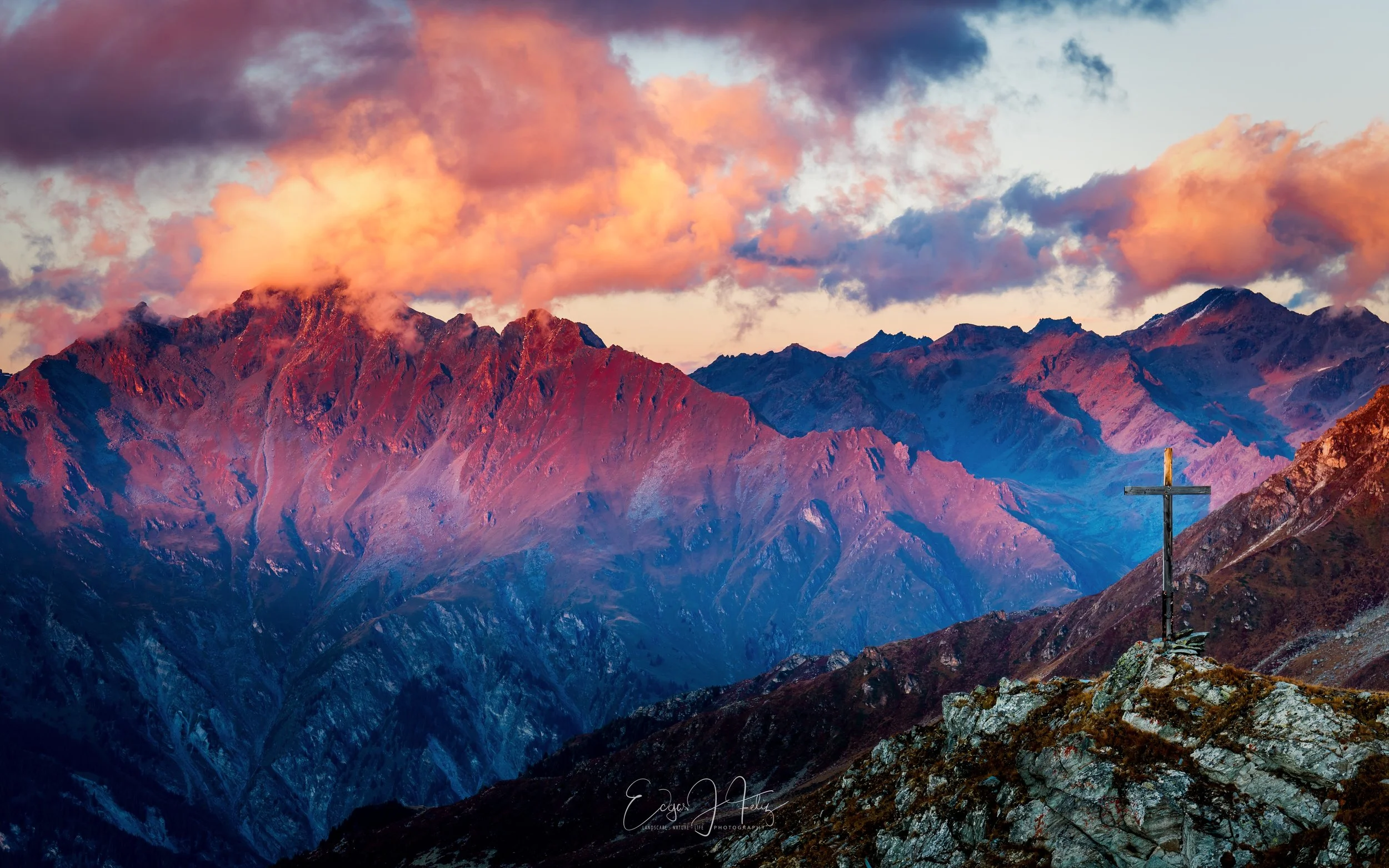 Sunset in Swiss Alps