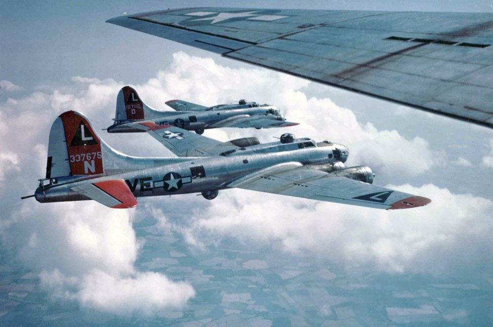 532nd Bombardment Squadron returning from a raid on Berlin on March 1, 1945; USAFHRA.