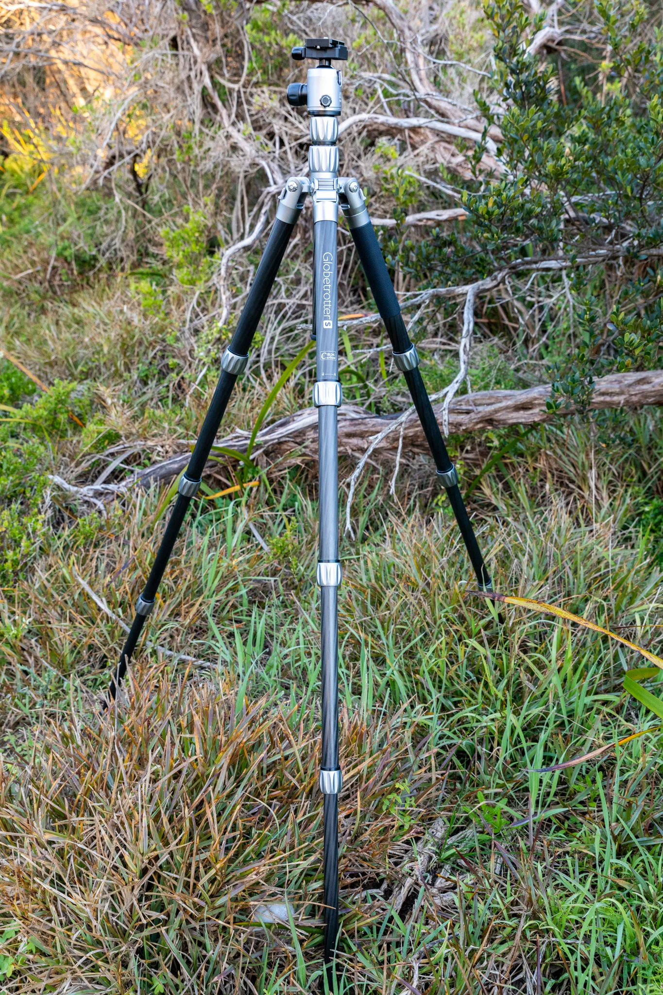 4 leg sections, double center column with dual action ballhead.