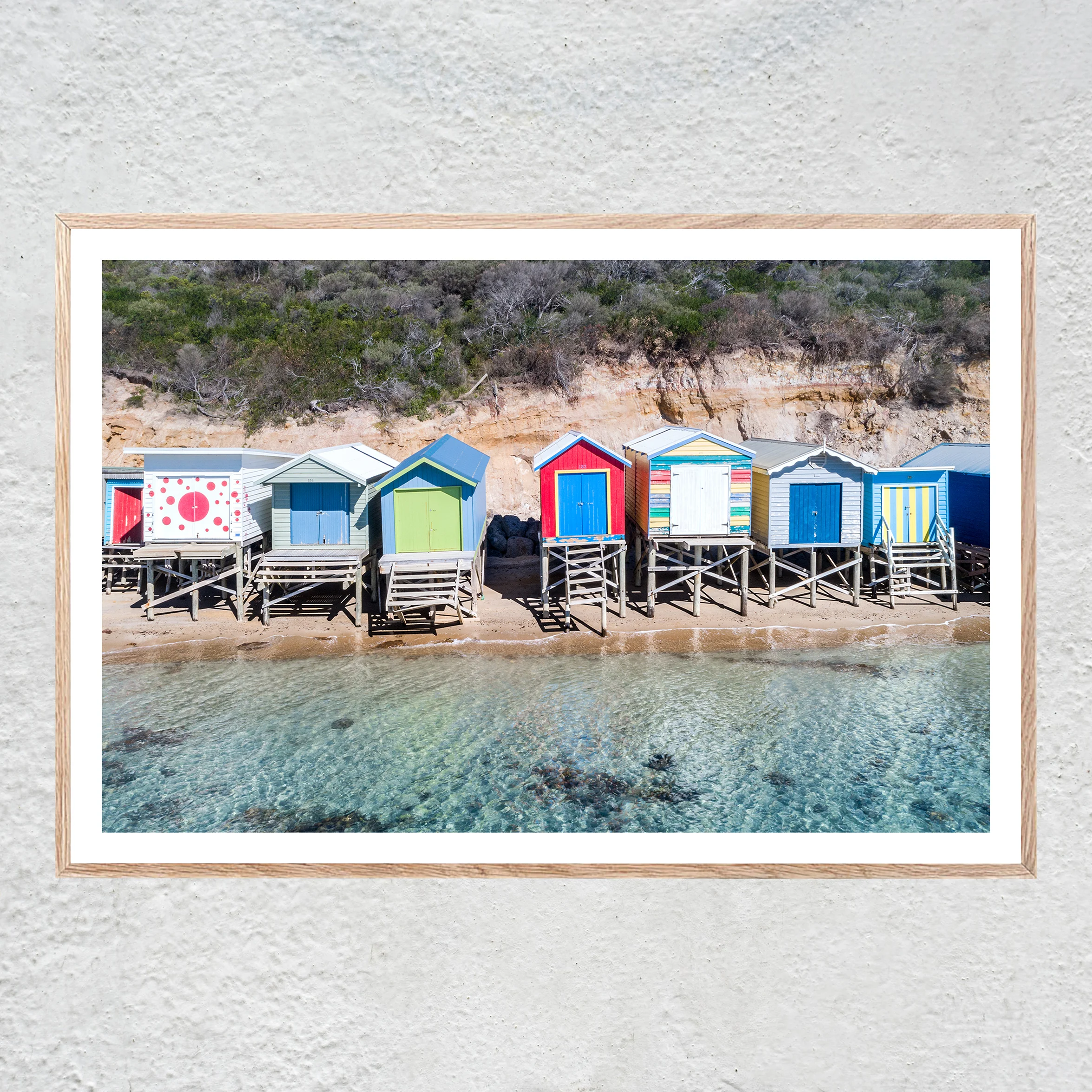Beach Shacks White Border Oak Centered No 2 sq white concrete wall.jpg