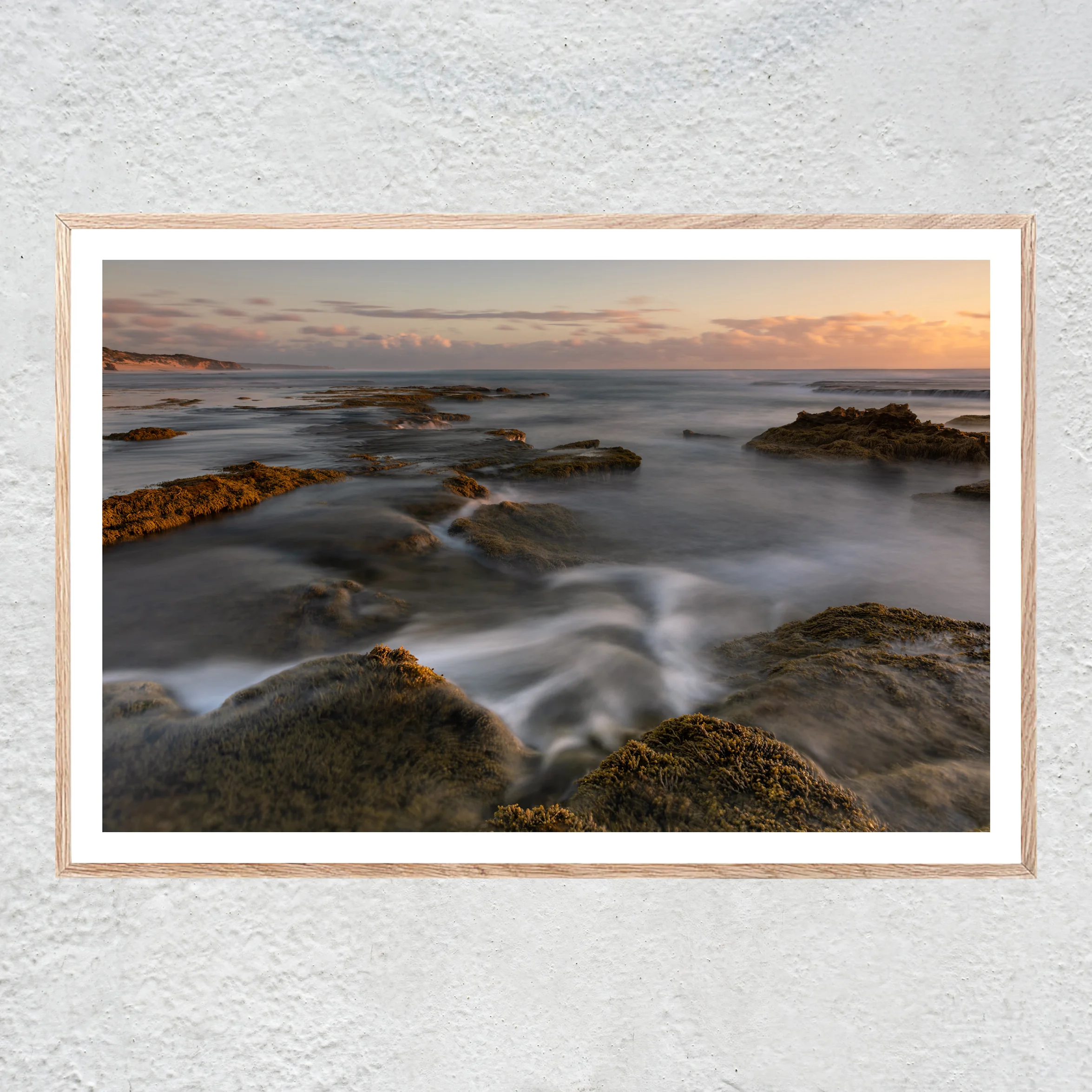 Tidal Flow With border Oak Centered No 2 sq white concrete wall.jpg
