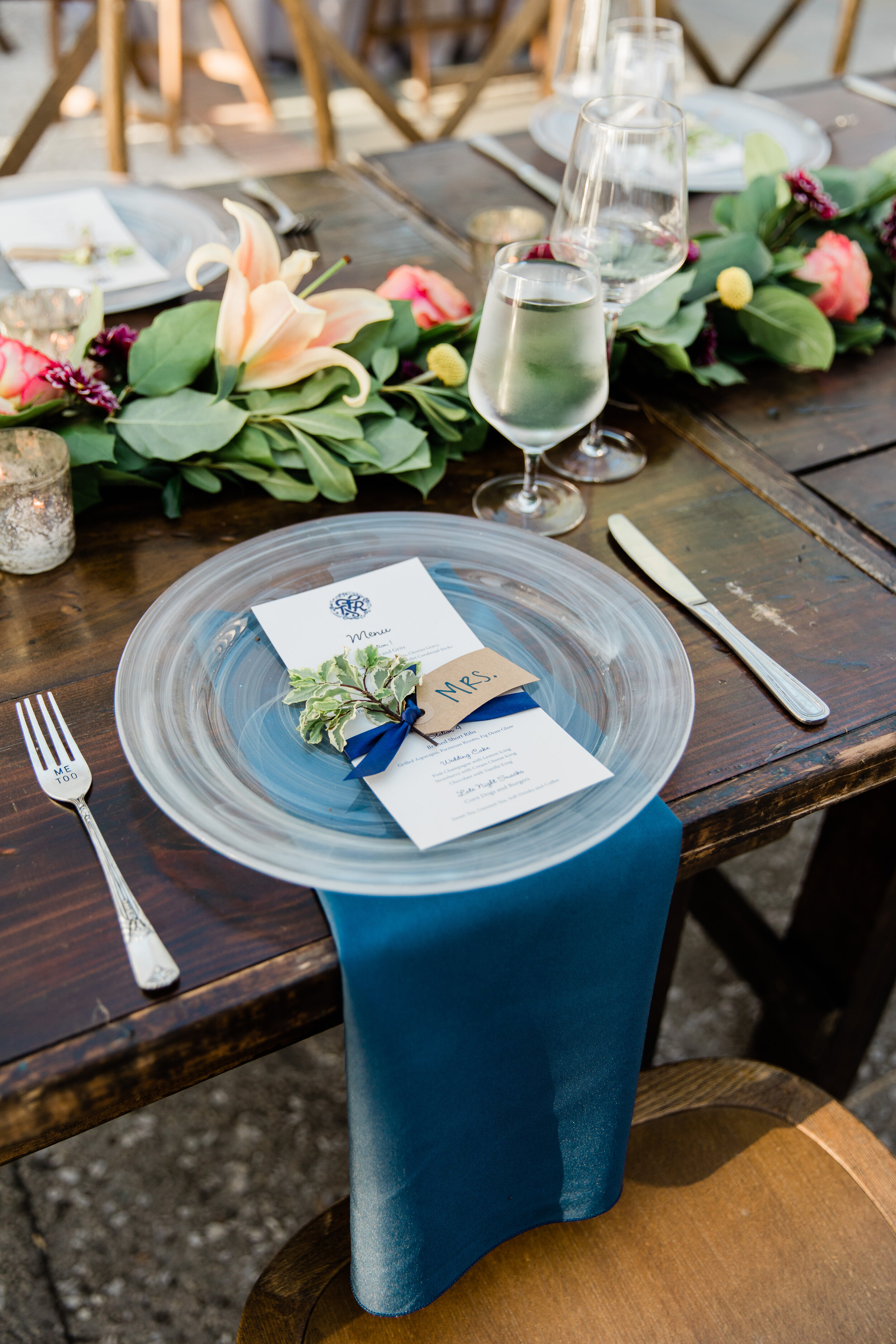Lowdnes Grove - Place Setting for Bride - Rachel & Tyler Ford Wedding - Ava Moore Photography.jpg