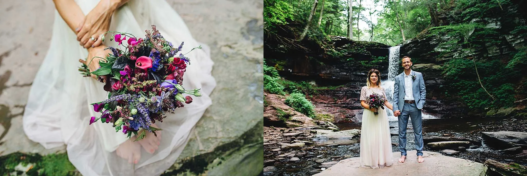 These stunning florals were crafted by Gib's Farm in Catawissa from their own garden. The bouquet perfectly matched the natural romantic theme. 