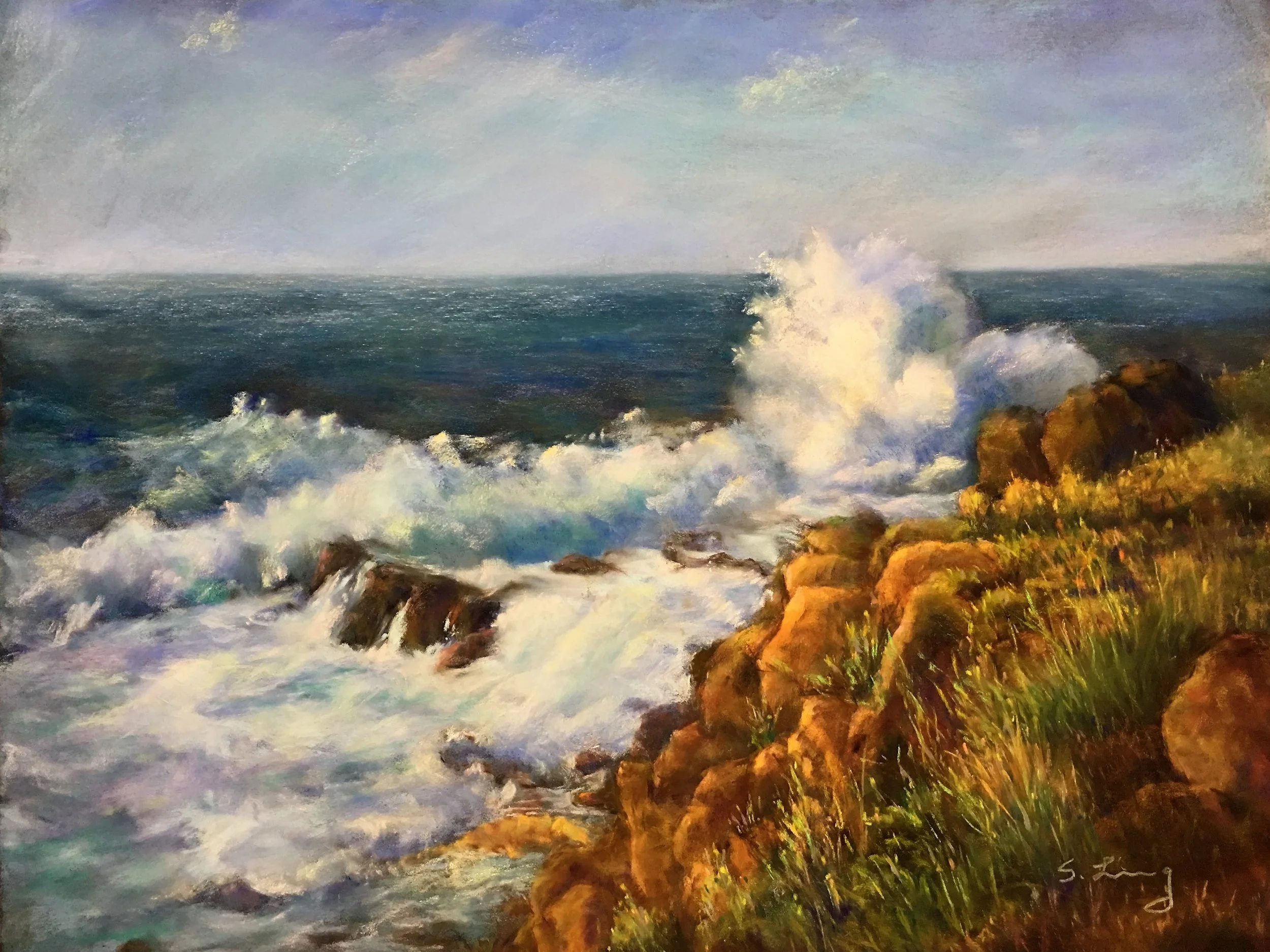 張淑鈴-朝浪拍石-50cmx65cm 2017.JPG