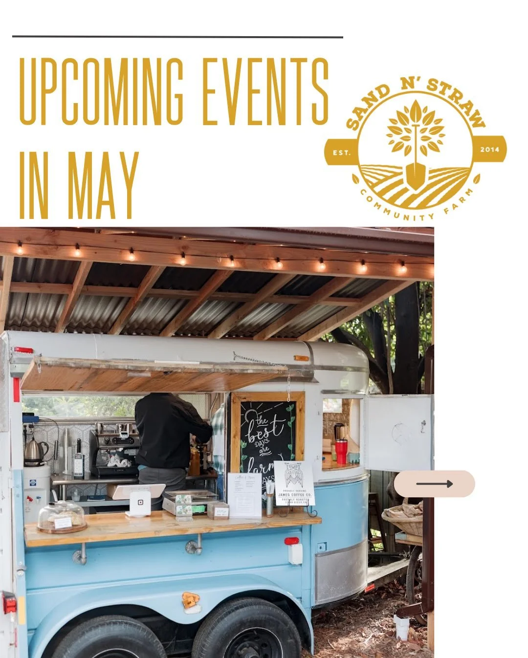 Here comes May!!🌷 

Join us for farm tours, garden classes, a fruit tree guiding class, fresh finds at the Farm Stand, amazing coffee and teas plus more!

We can&rsquo;t wait to welcome you this month! 🌱

Connect with nature and support your local 