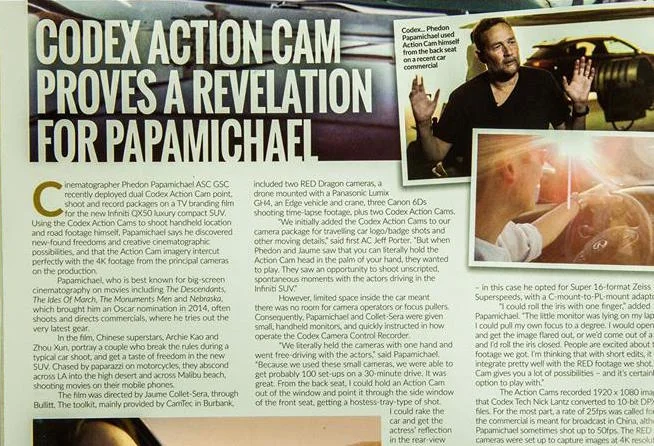 Phedon Papamichael on CamTec/Codex in British Cinematographer Magazine