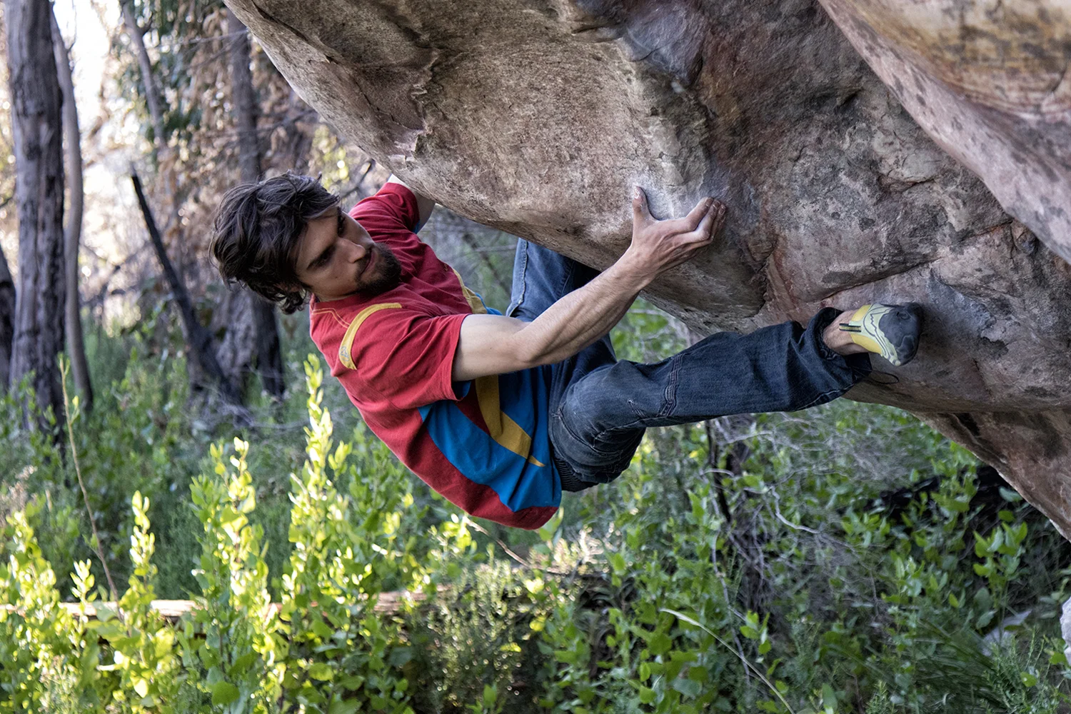Niky Ceria on Il Mancino di Bristol (V14). Ross Taylor