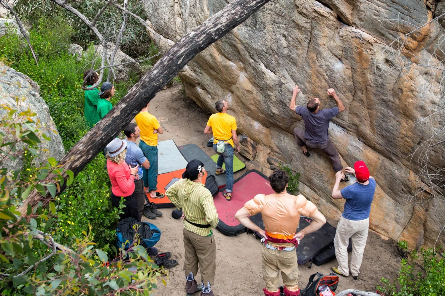 The masses, mostly in Kiwi spot positions, waiting in the queue for their shot classic Sydney Highrise (V0). Kamil Sustiak