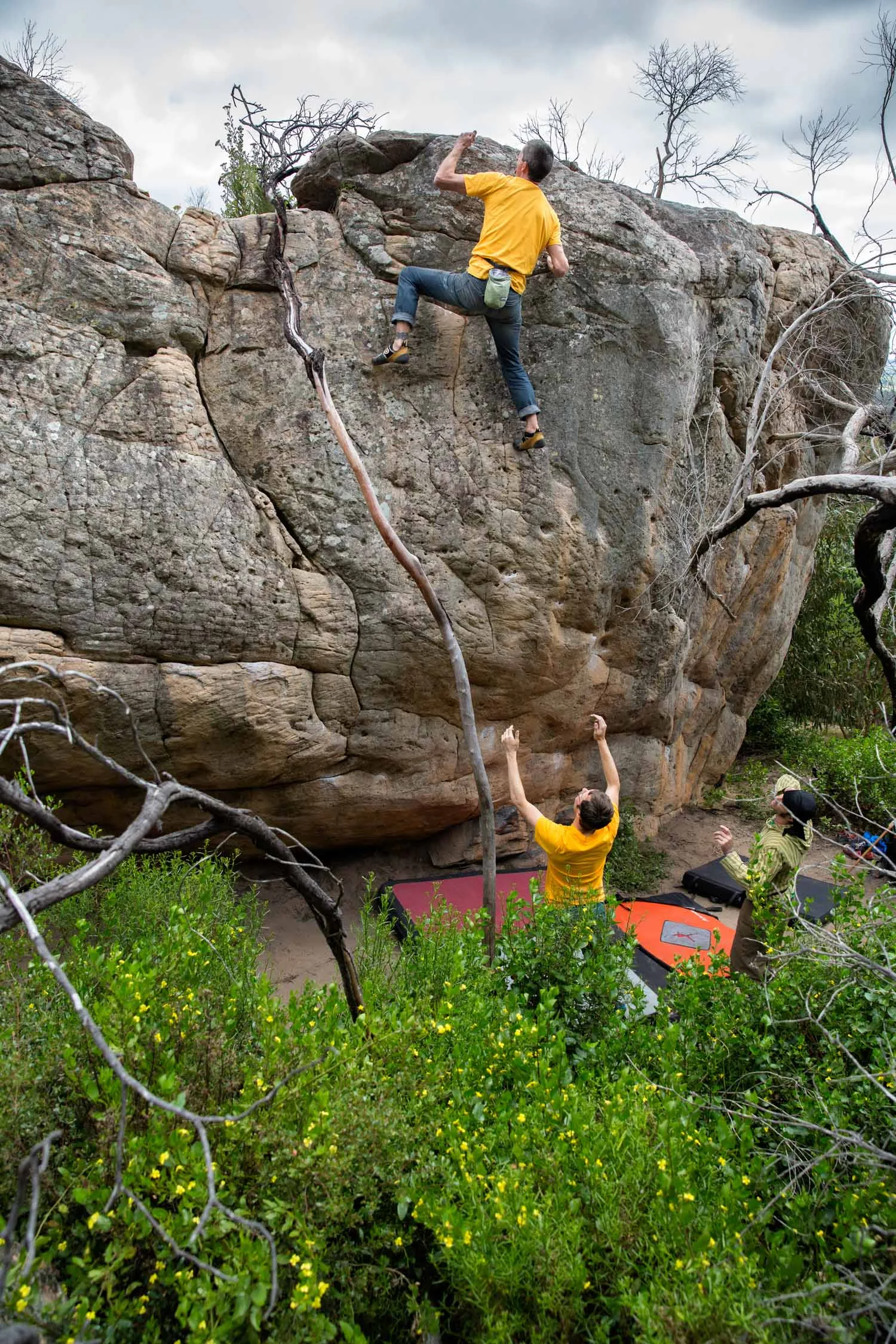 Adam Demmert topping out on French Toast (V7). Kamil Sustiak