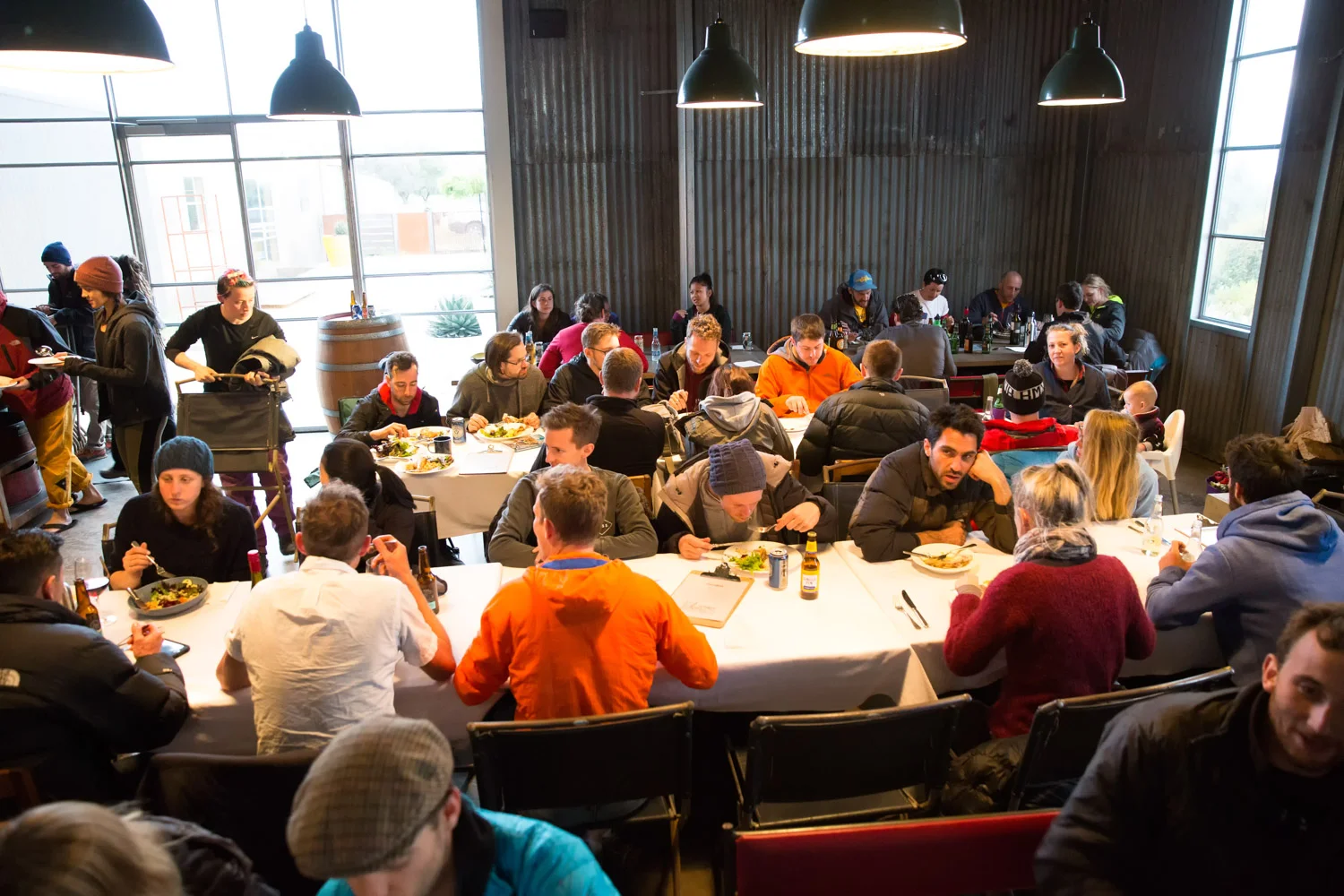 Dining hall plotting, planning, scheming and regaling. Kamil Sustiak