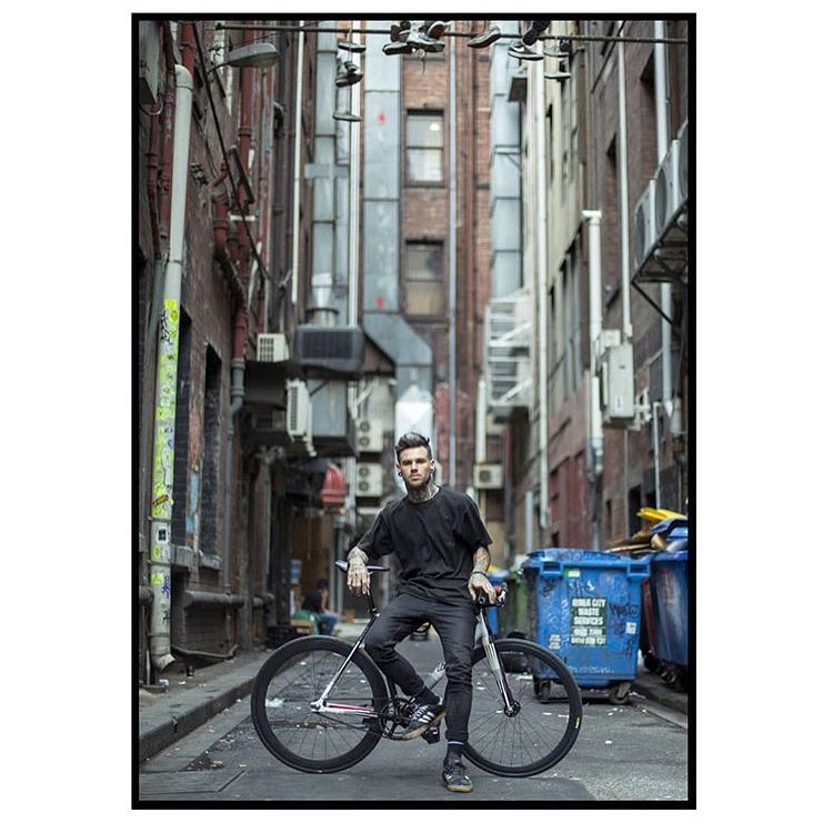 @james_thompson_photo takes some spectacular shots! 🙌👌       .      .      . This one here of @eightyxproof with his @cinelli_mash Parallax and Bespoke Chainrings drillium track chainring. #bespokechainrings #drillium #track #chainrin