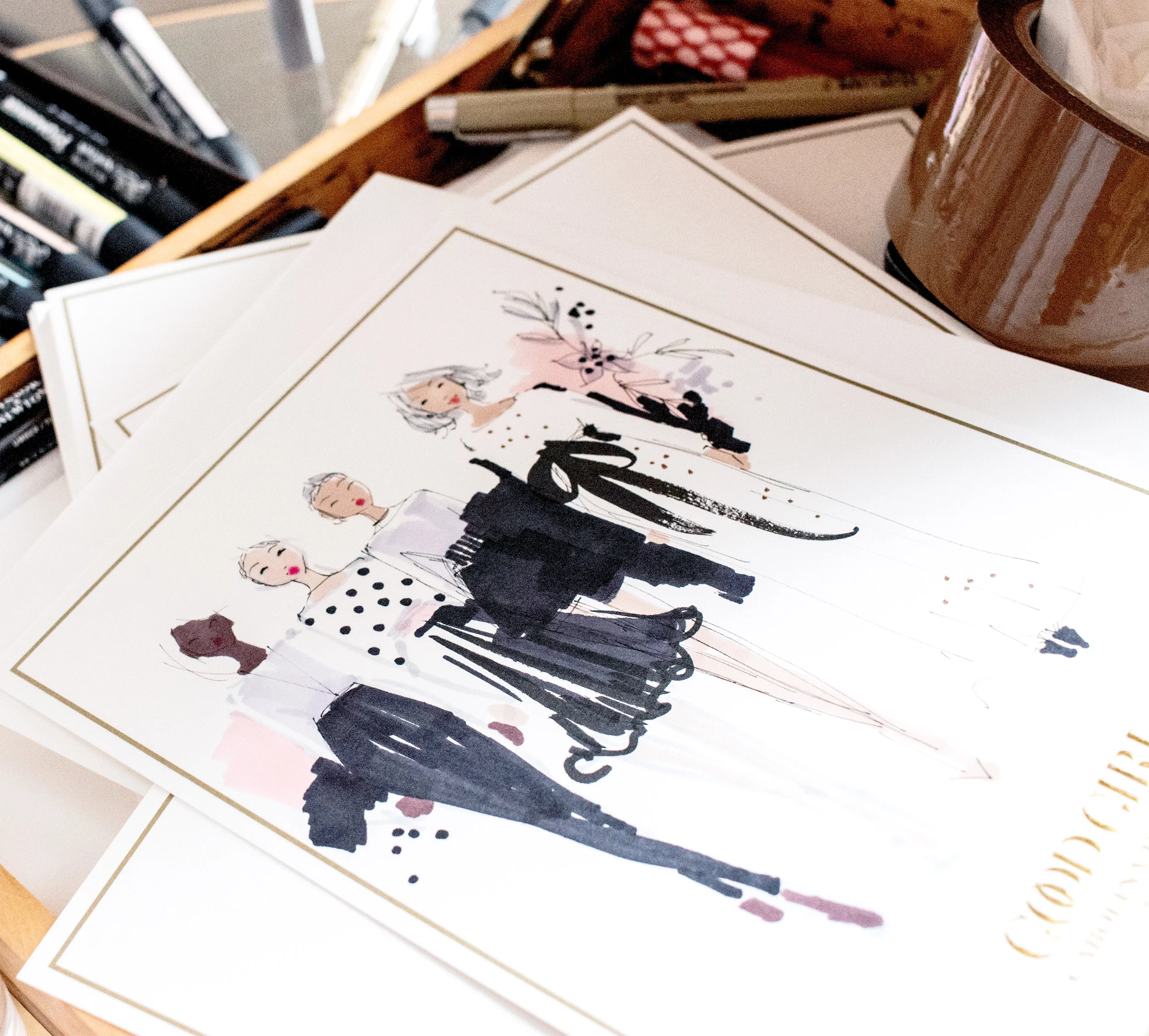 Miss Magpie fashion illustration