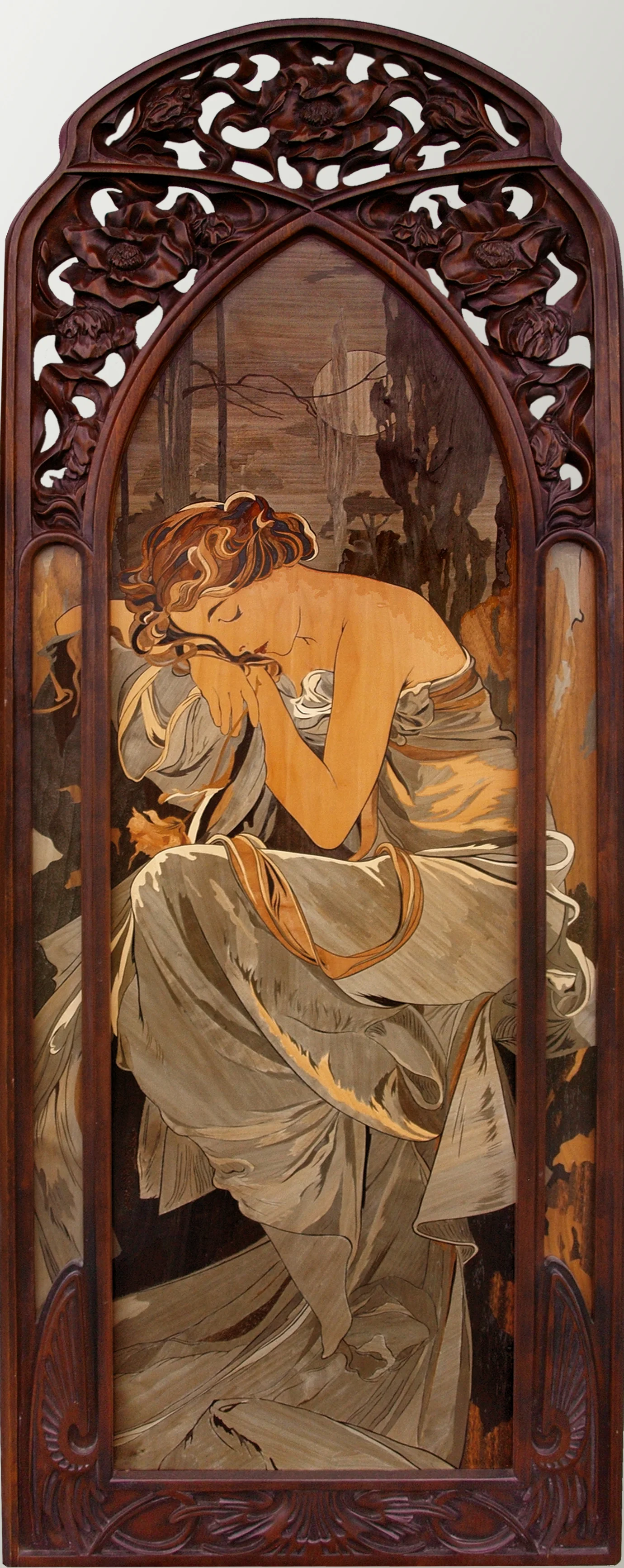 Reproduction of the painting "Night's Rest" by Alphonse Maria Mucha