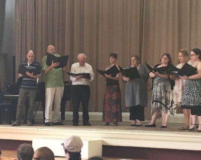 Streatham Choral's group on stage at the British Home