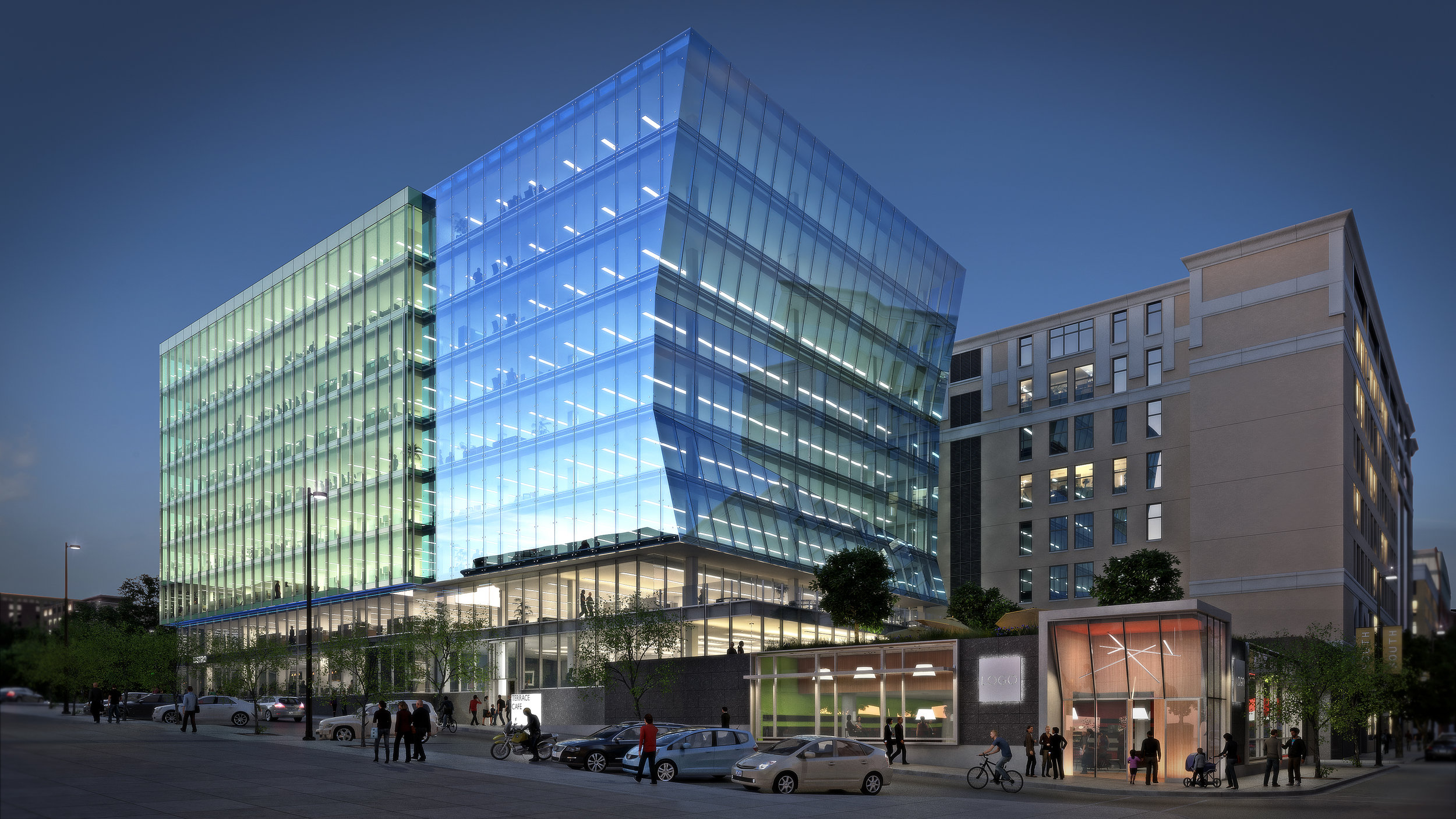 Rendering of street view, 25 W. Main, Madison, WI