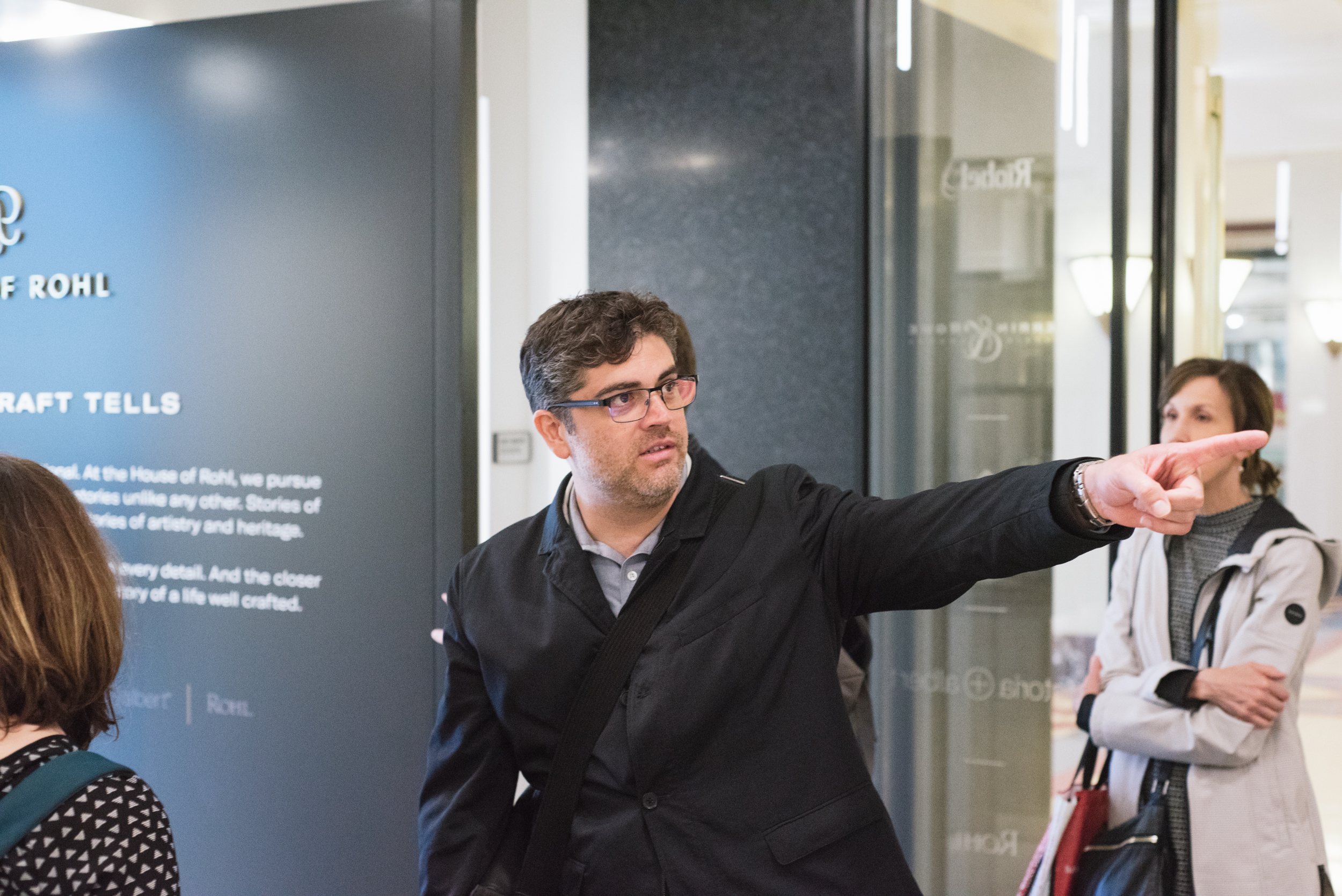 Jim guides fellow VDT staff through the House of Rohl showroom