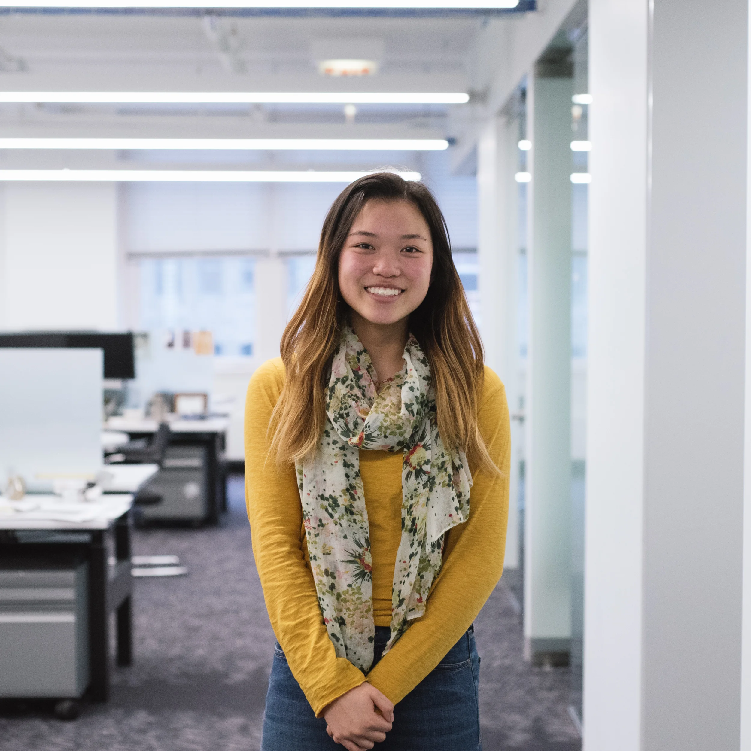 Jamie Kim Senior at Jones College Prep, interested in Mechanical / Electrical Engineering. "I was talking to one of the mentors about engineering and they went on a monologue about how great it is and how much fun and interesting their job is. It inspired me so much to hear how enthusiastic they were."