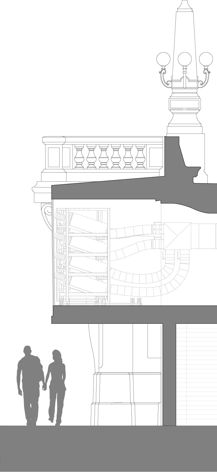 Cross section of projection room