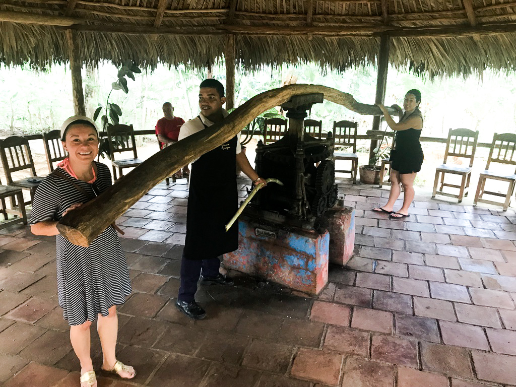 Attempting to push a replica of sugar press