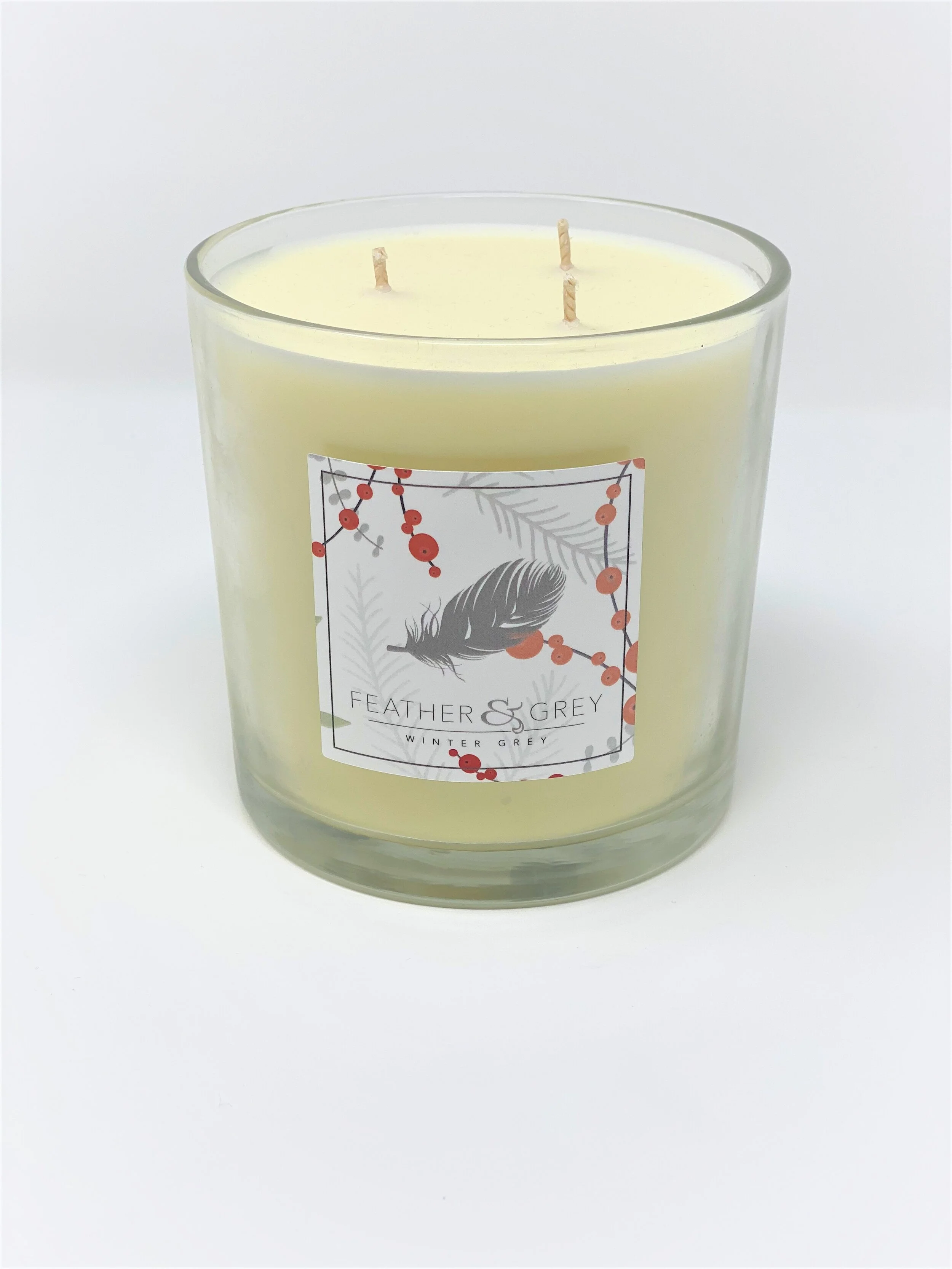Luxury Deep 3 wick Winter Collection Candle Clear