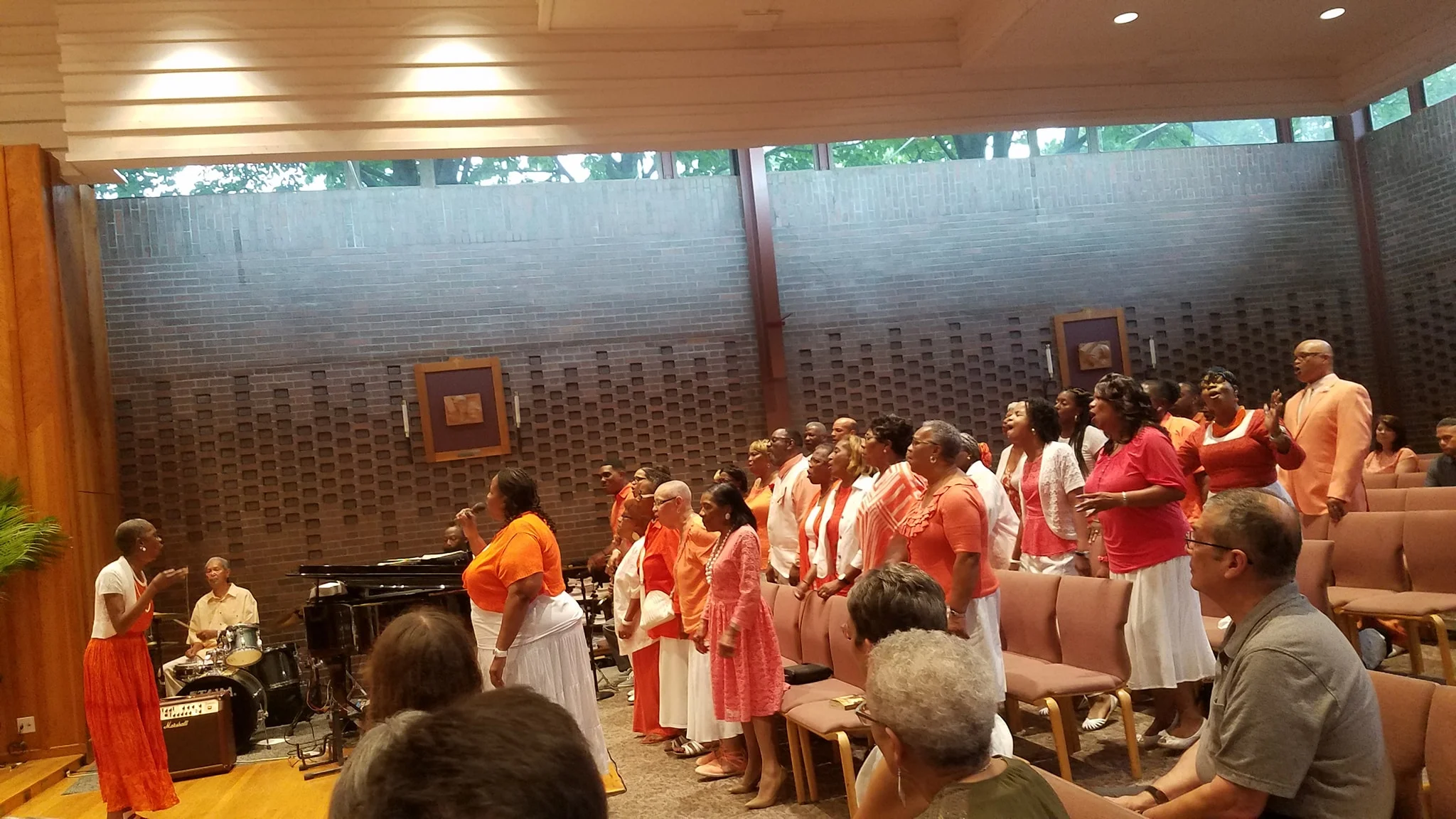 Yvette Belt leading a song