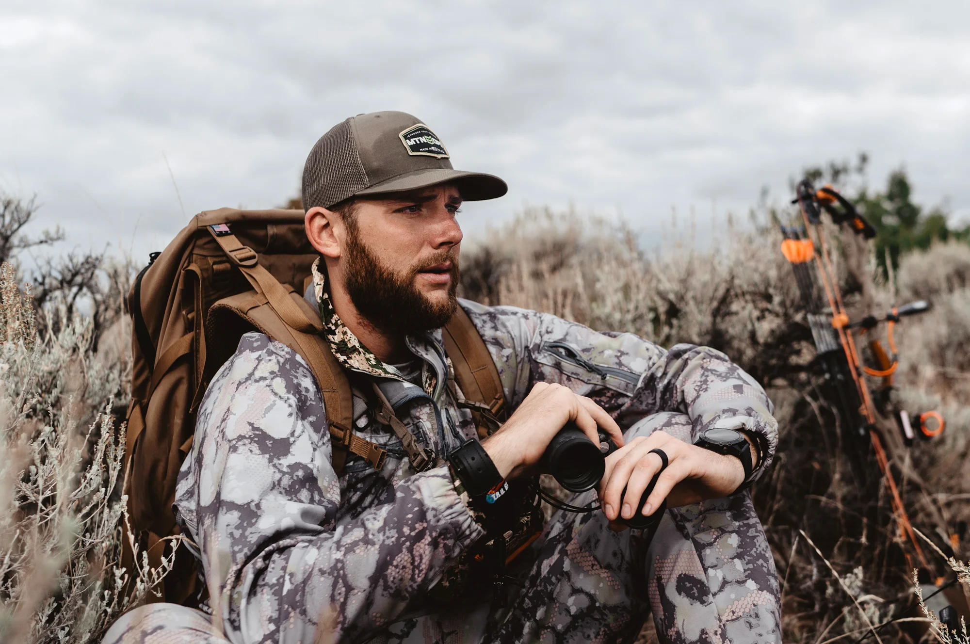 Cody Jones takes a break from glassing the Montana high prairie.