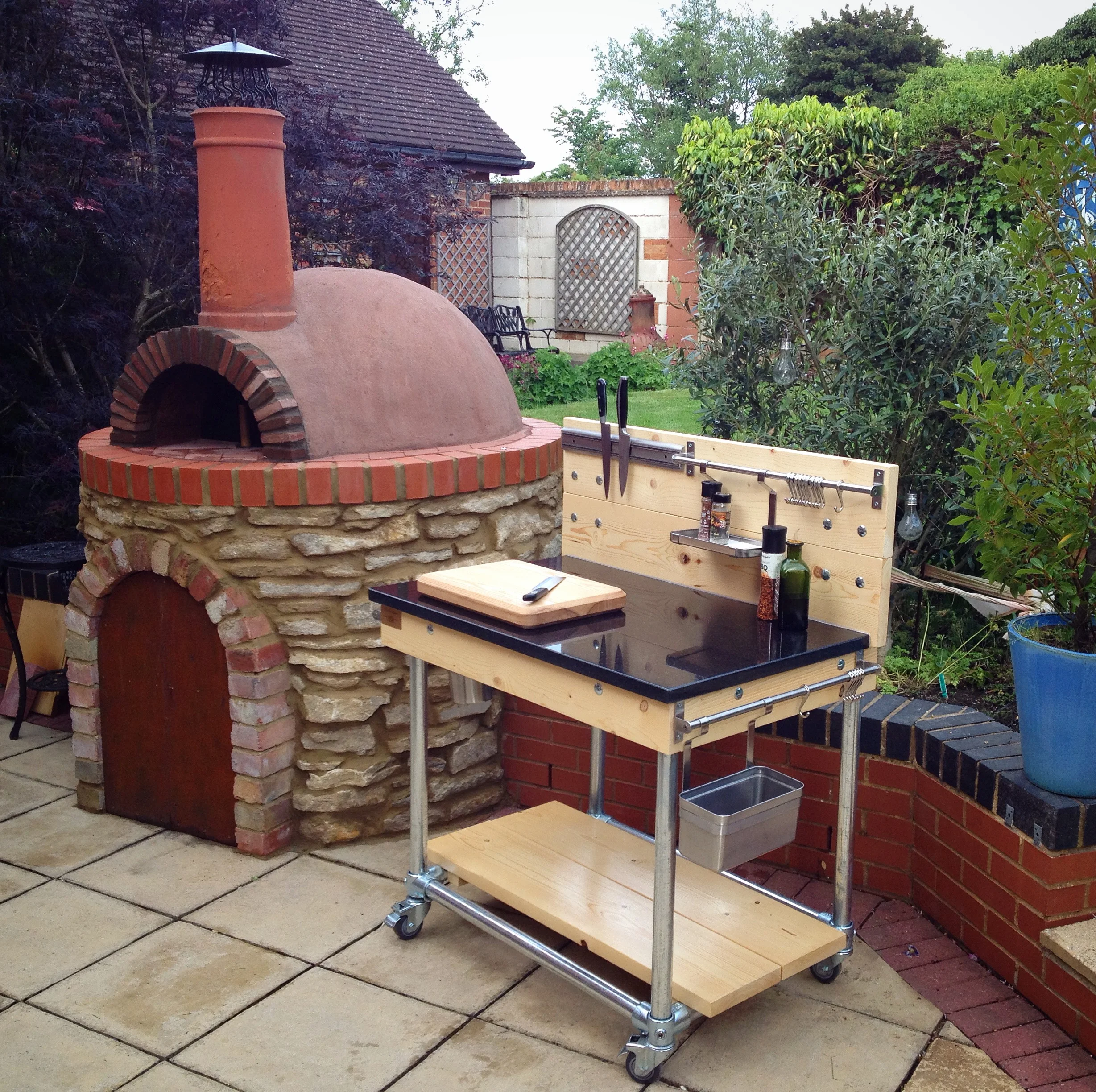 Outdoor Pizza installed on a round stone plinth Bicester Oxfordshire