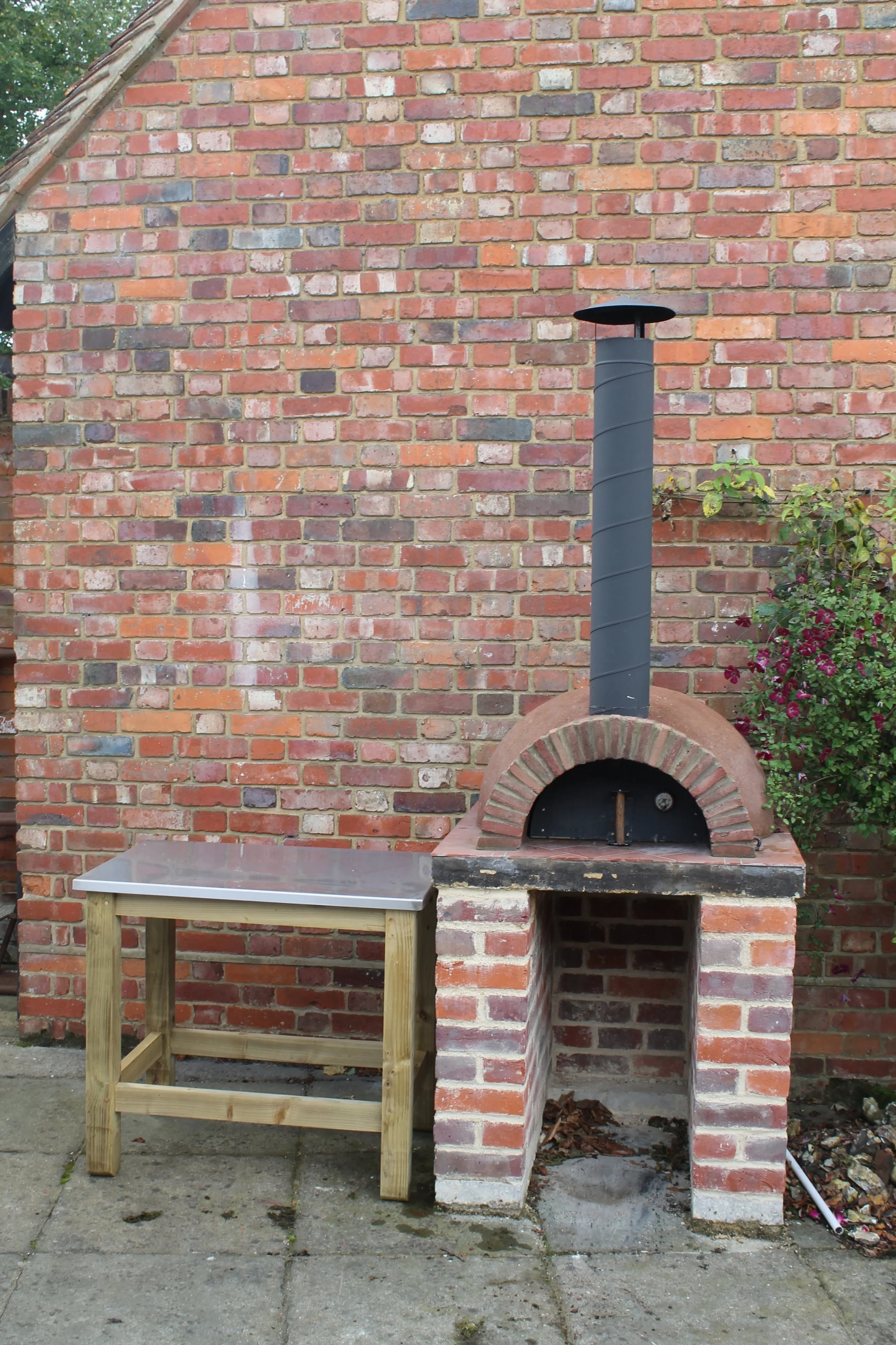 The Mini Wood burning oven on a Brick Plinth