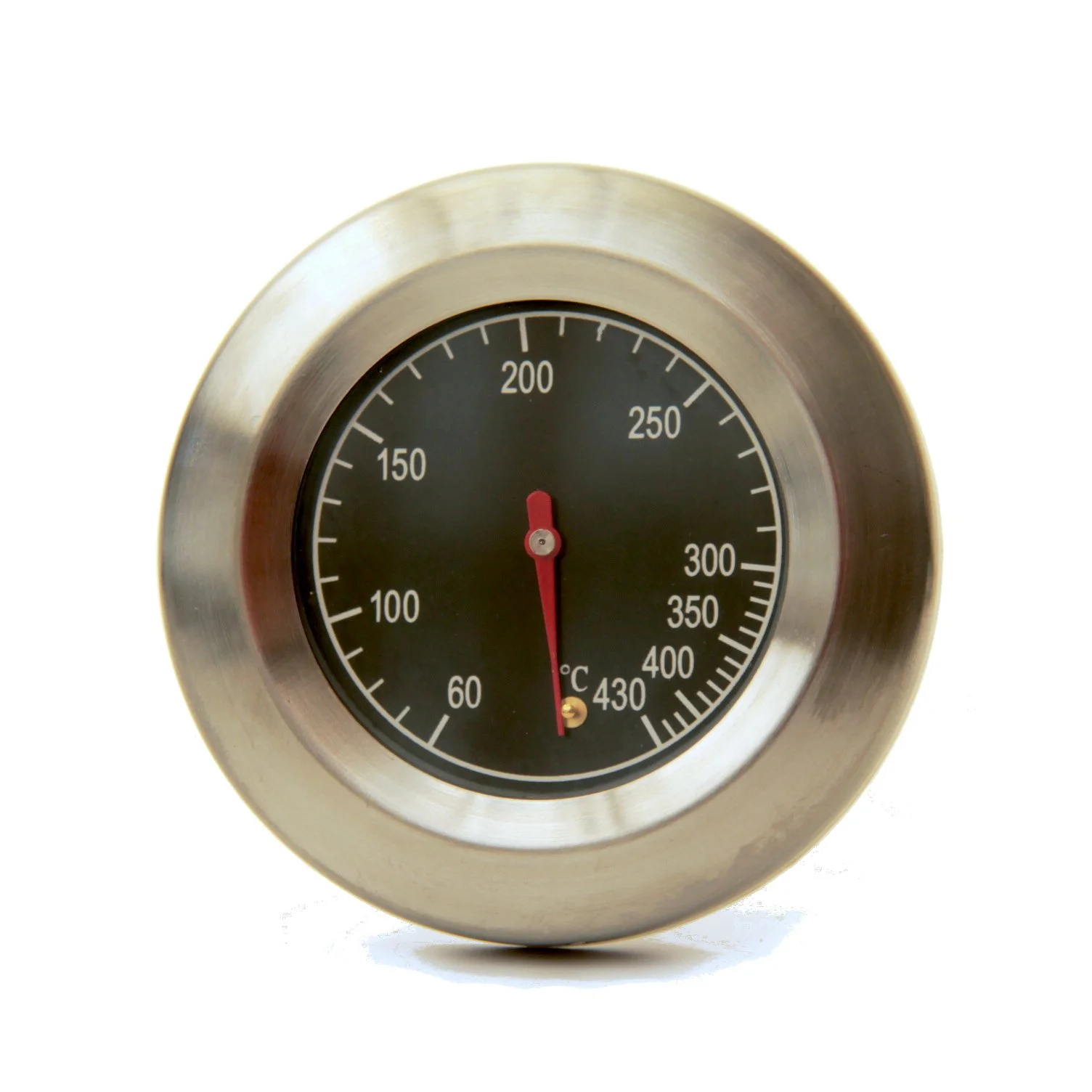 Pizza Oven or BBQ Bimetallic Thermometer 76mm Diameter Stainless Steel