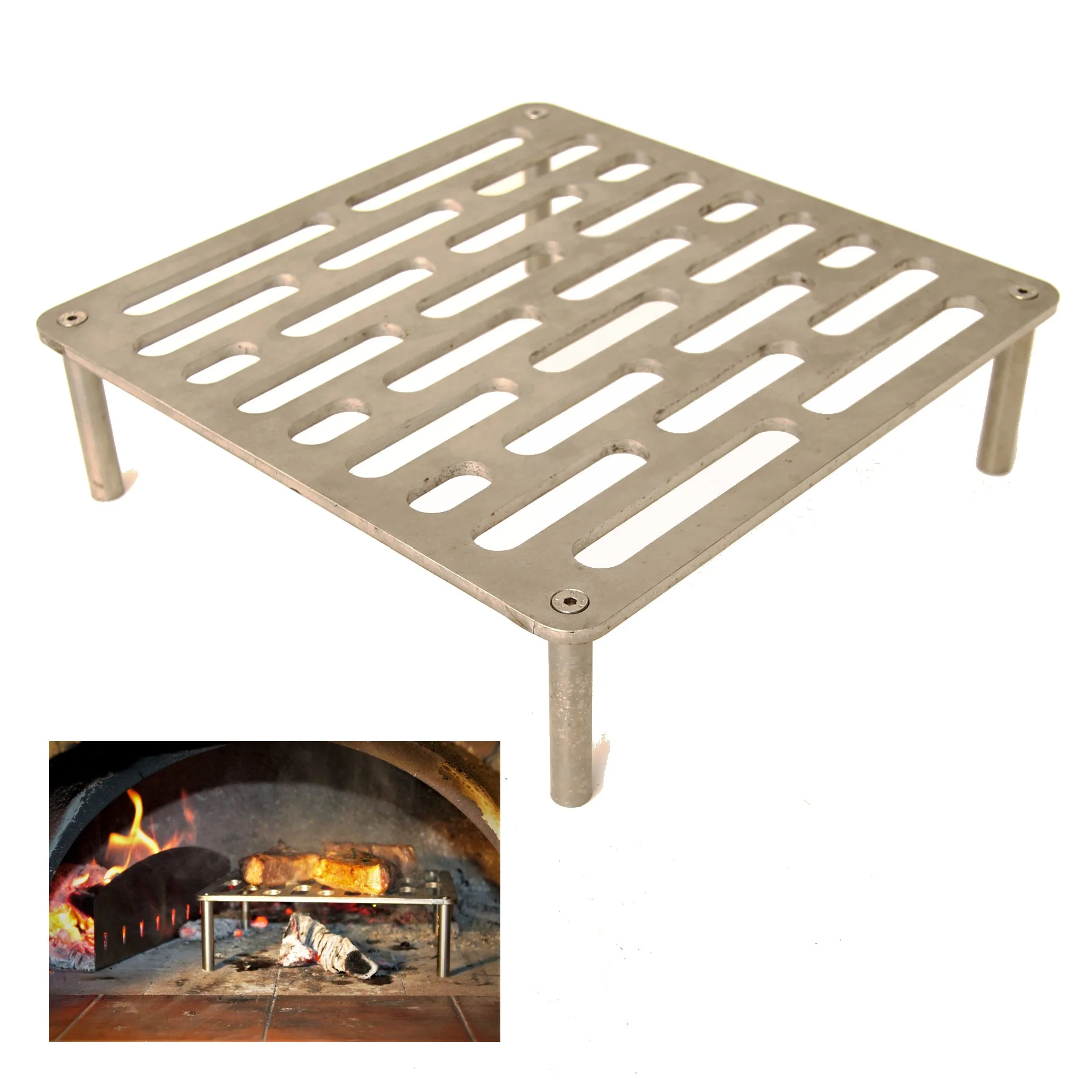 Tuscan Grill for a pizza oven, food grade stainless steel.