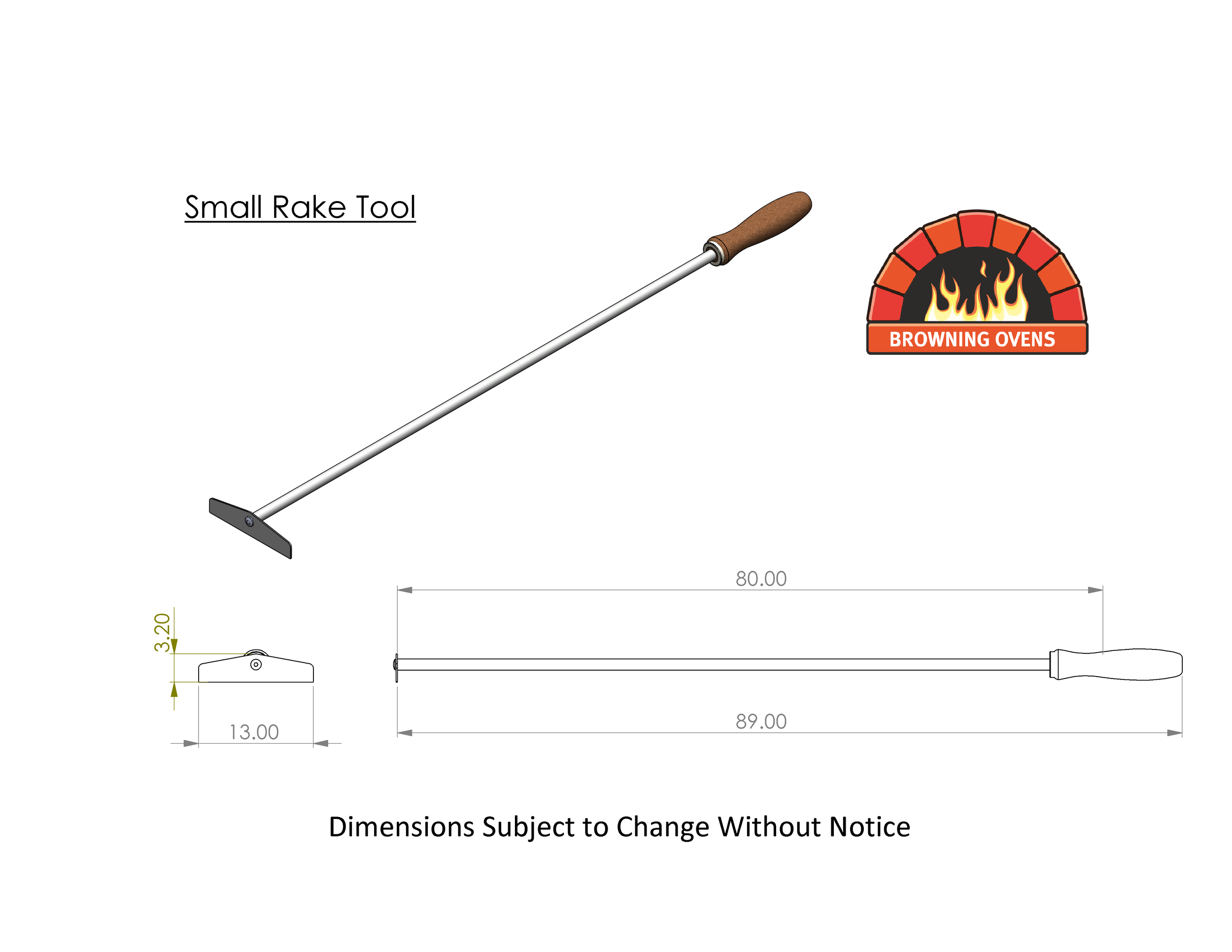 Pizza Oven Ember Rake Tool